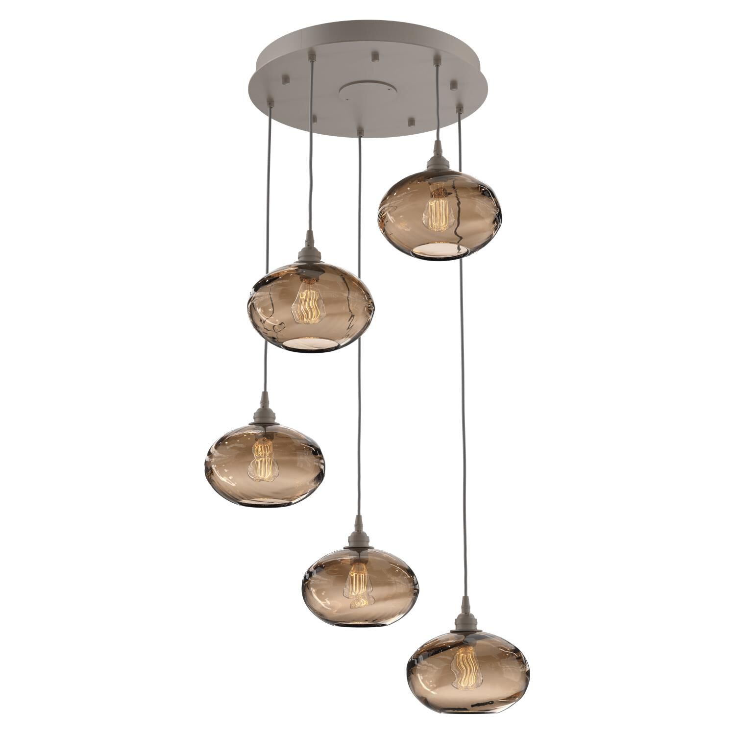 Coppa 22 Inch 5 Light Multi Light Pendant by Hammerton Studio
