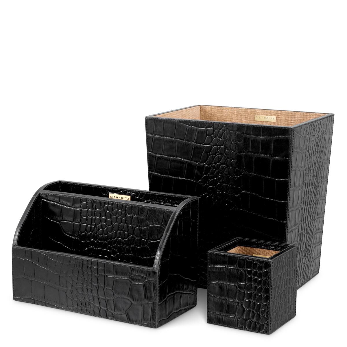 Shown in Croco Embossed Black Leather finish