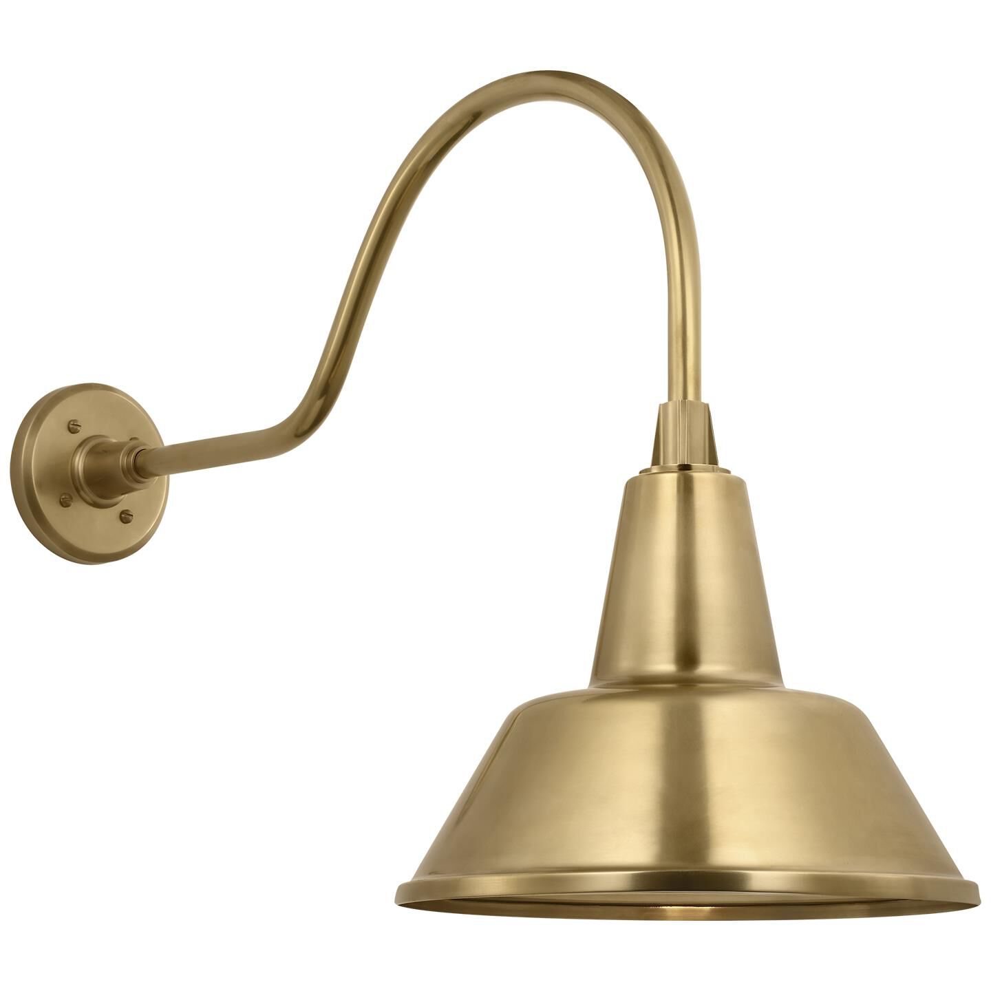 Shown in Hand-Rubbed Antique Brass finish and Gold shade