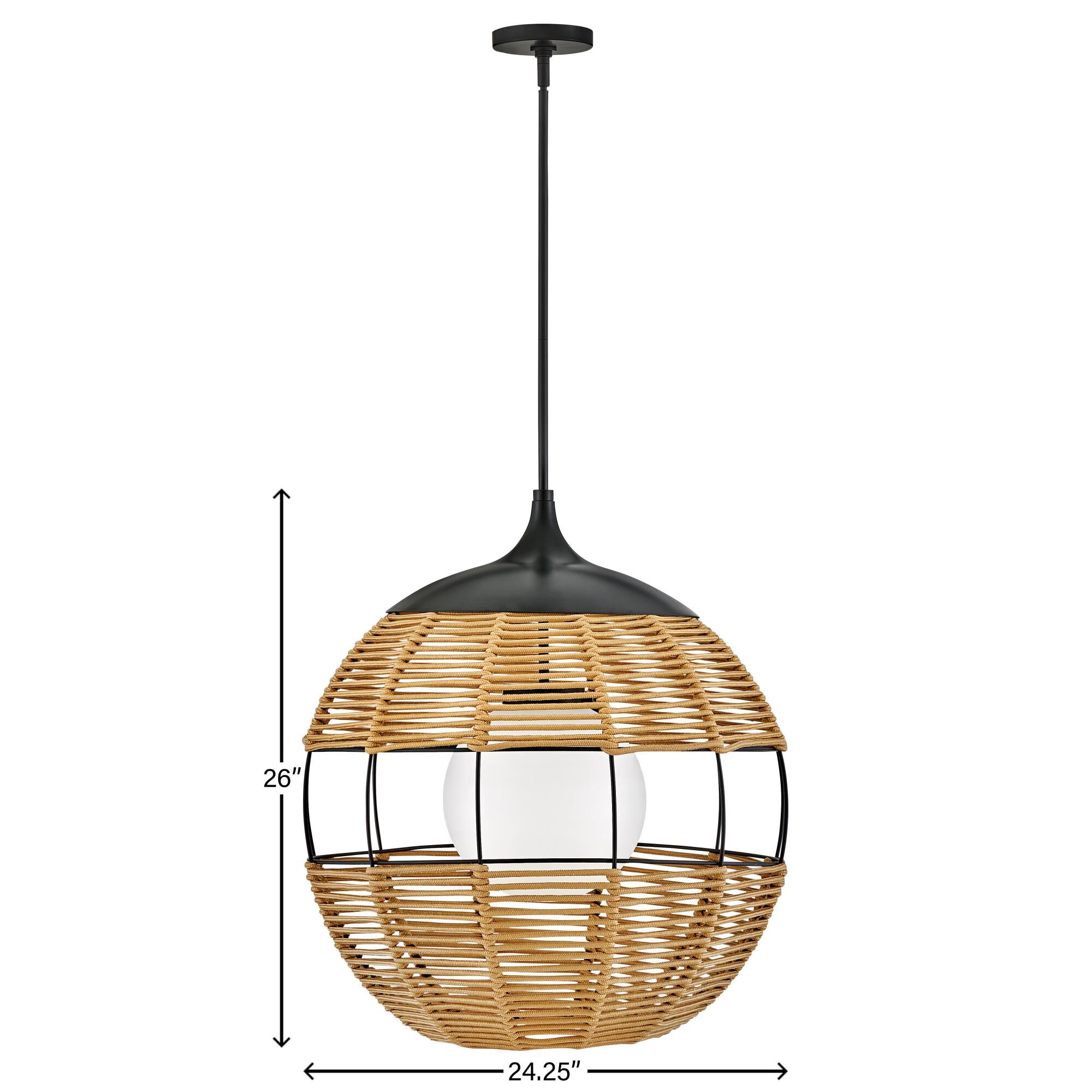 Shown in Black with Light Natural Nylon Shade finish and Etched Opal glass