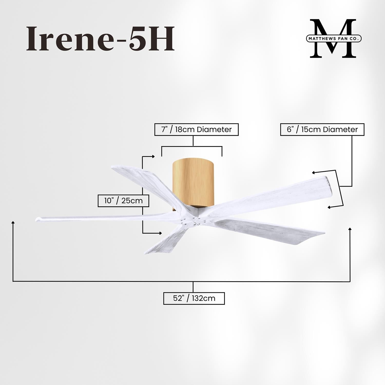 Irene 52 Inch Flush Mount Fan by Matthews Fan Company