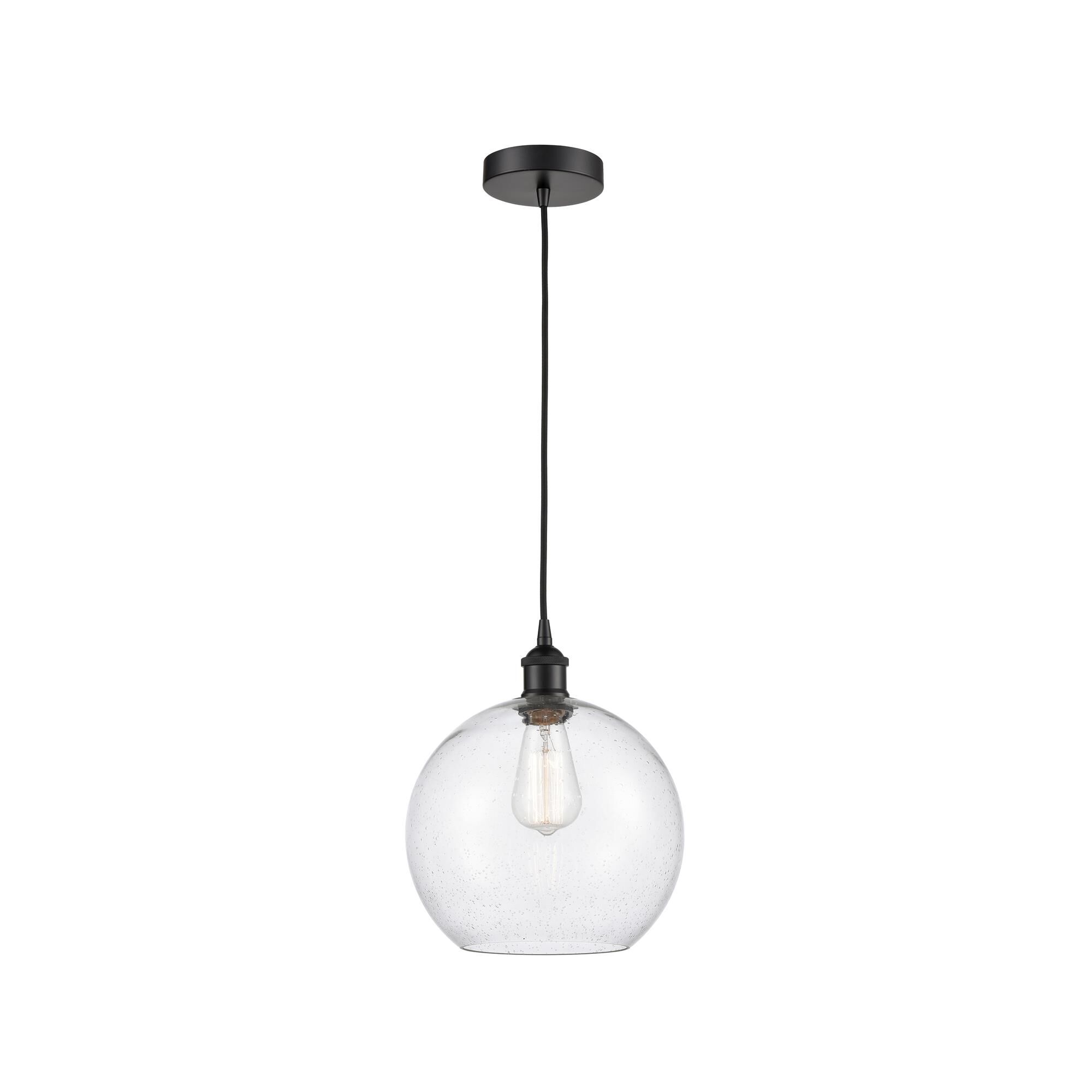 Shown in Matte Black finish and Seedy Large Athens glass