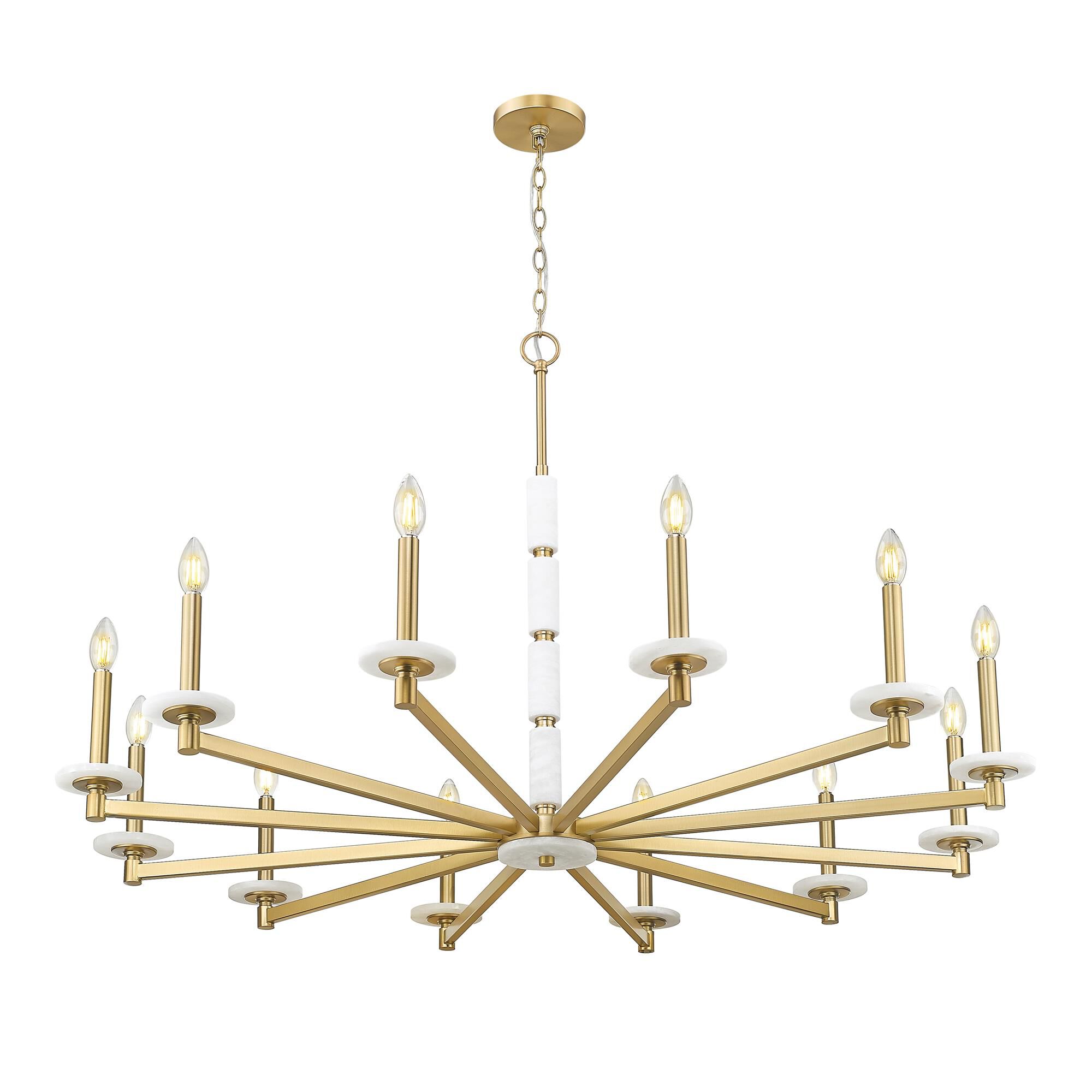Shown in Modern Gold finish and Alabaster glass and Alabaster shade