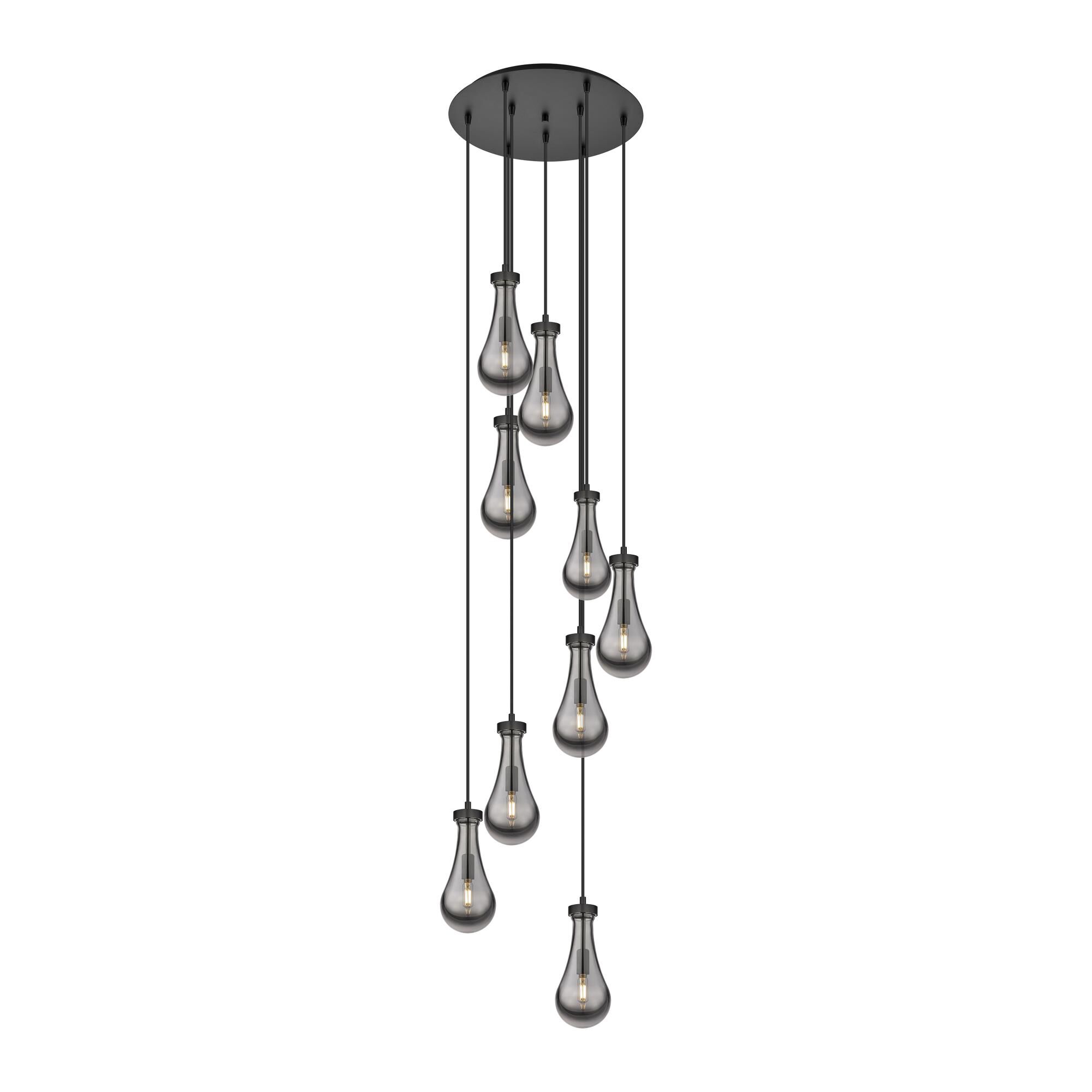 Shown in Matte Black finish and Light Smoke glass and Light Smoke Glass shade