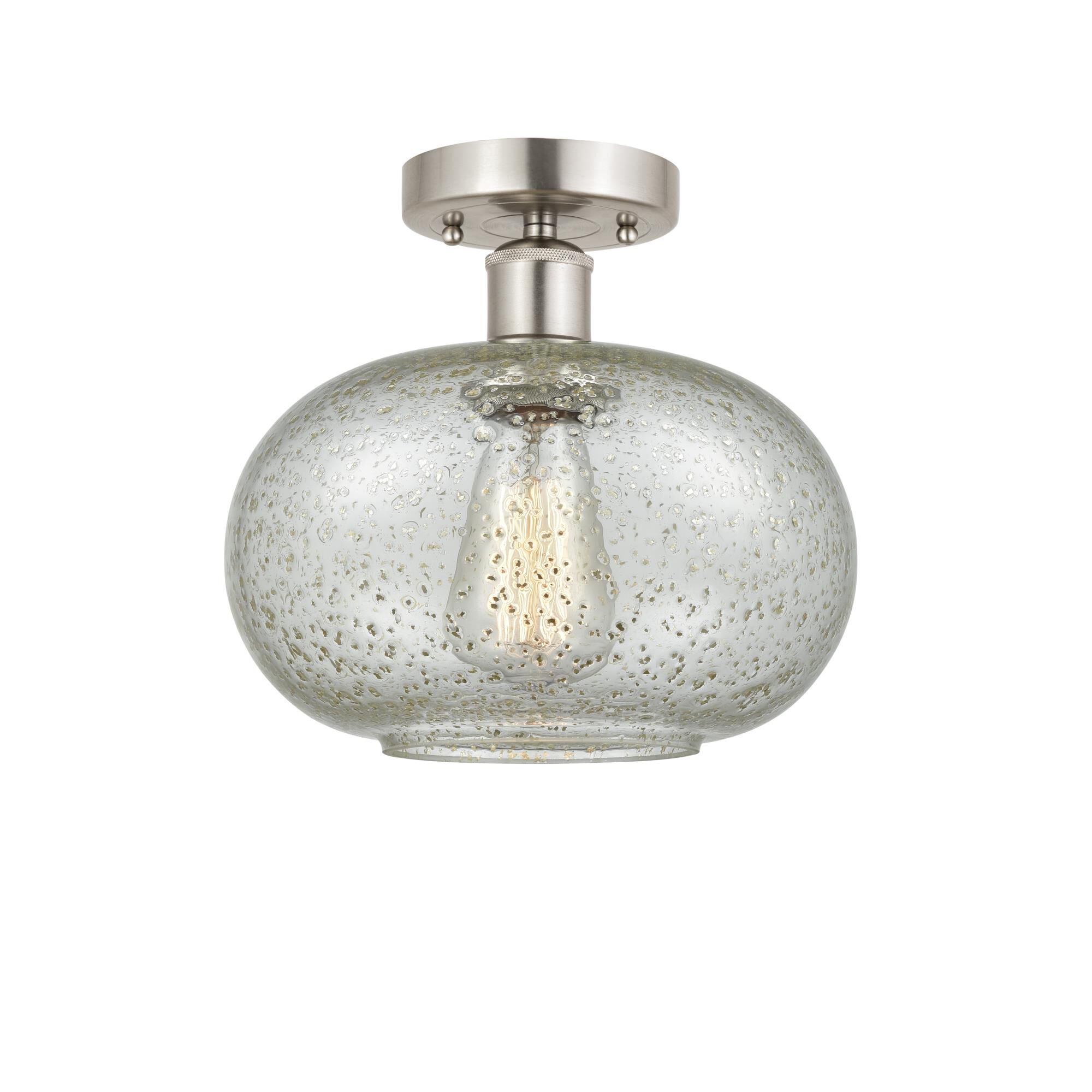 Shown in Brushed Satin Nickel, Mica finish and Mica glass and Mica Glass shade