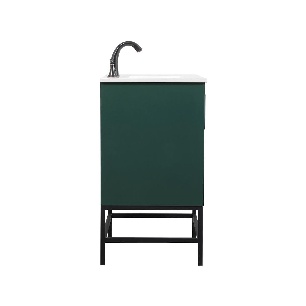 Shown in Green finish and Without Backsplash accent