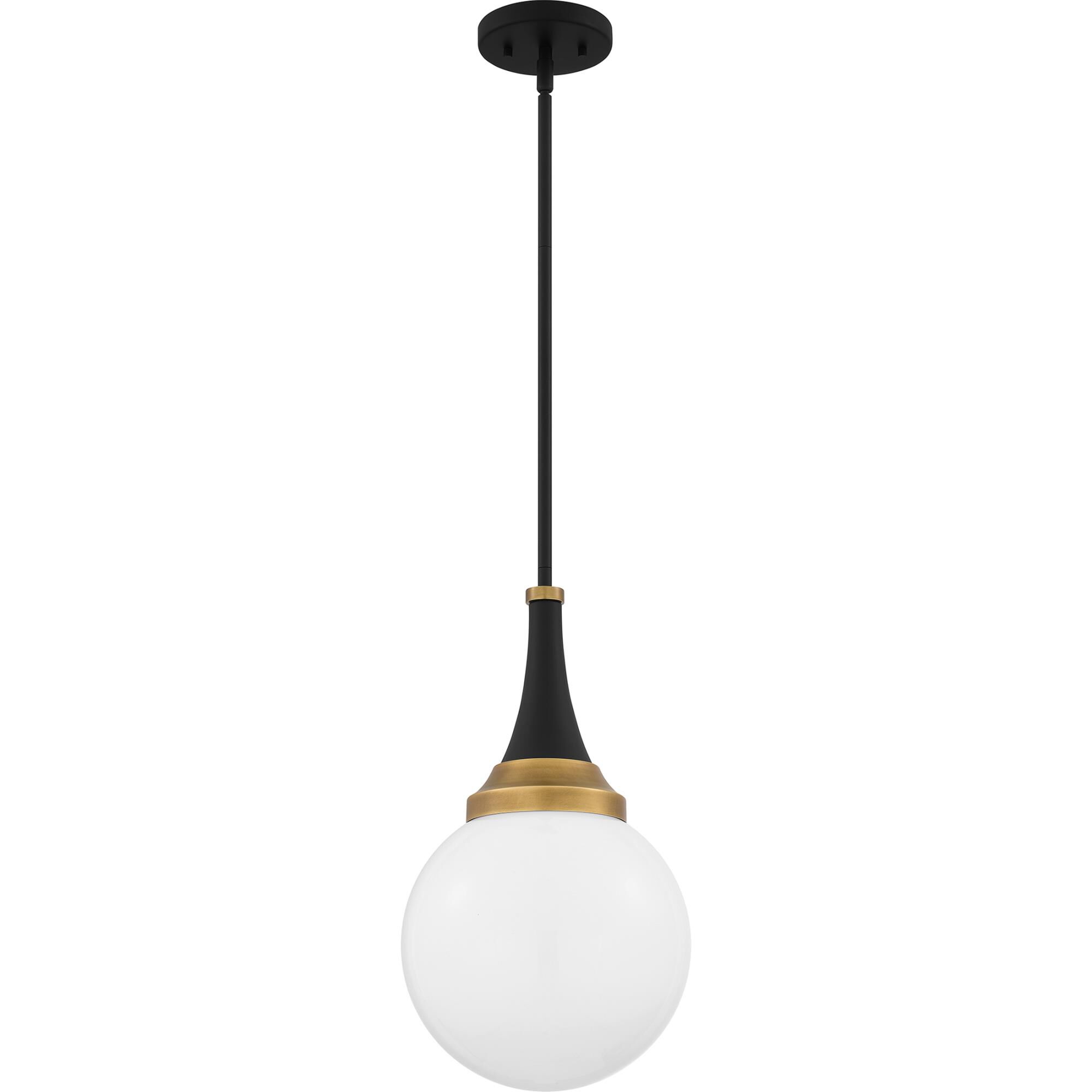 Shown in Matte Black finish and Clear Opal Glass shade