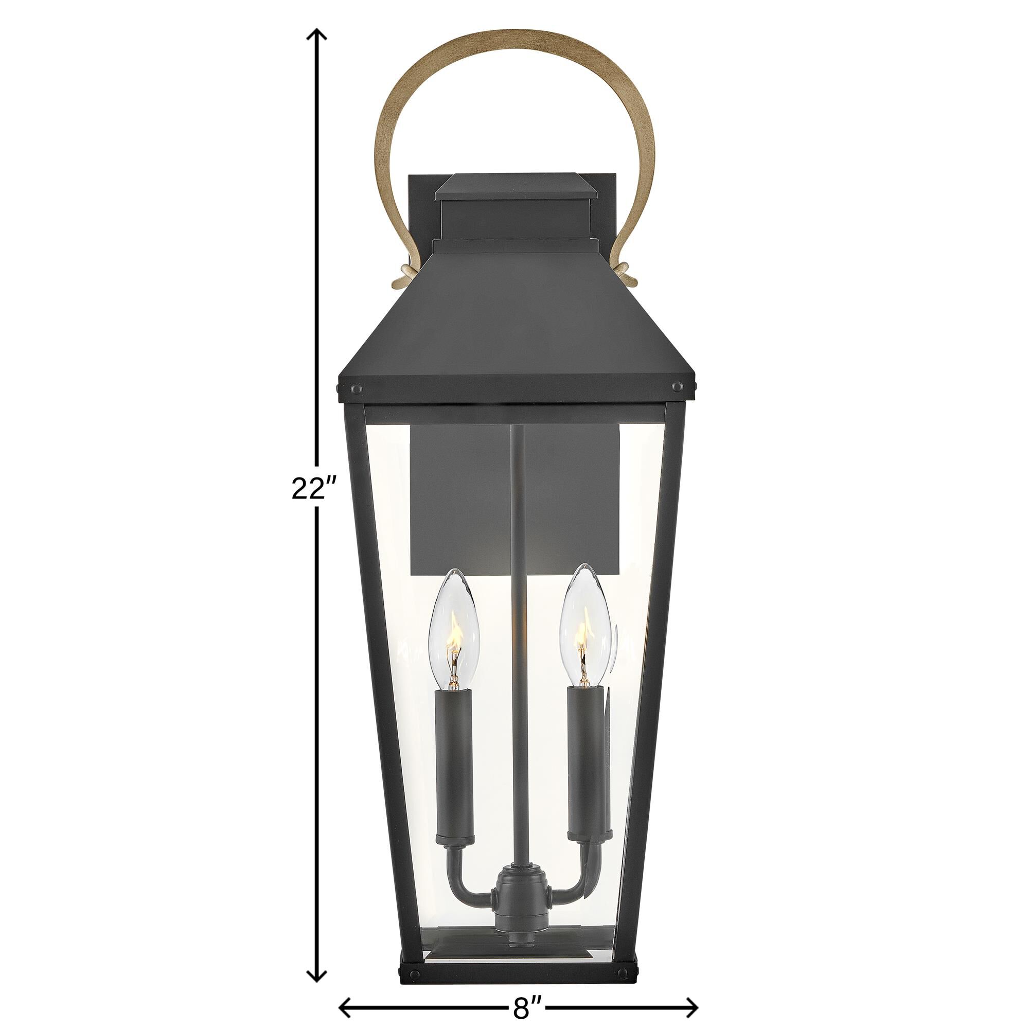 Shown in Black with Burnished Bronze Accents finish and Clear Beveled glass