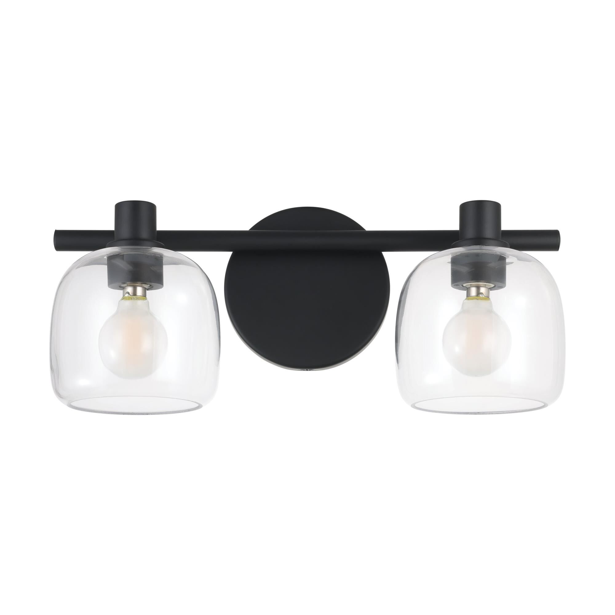 Shown in Matte Black finish and Clear glass