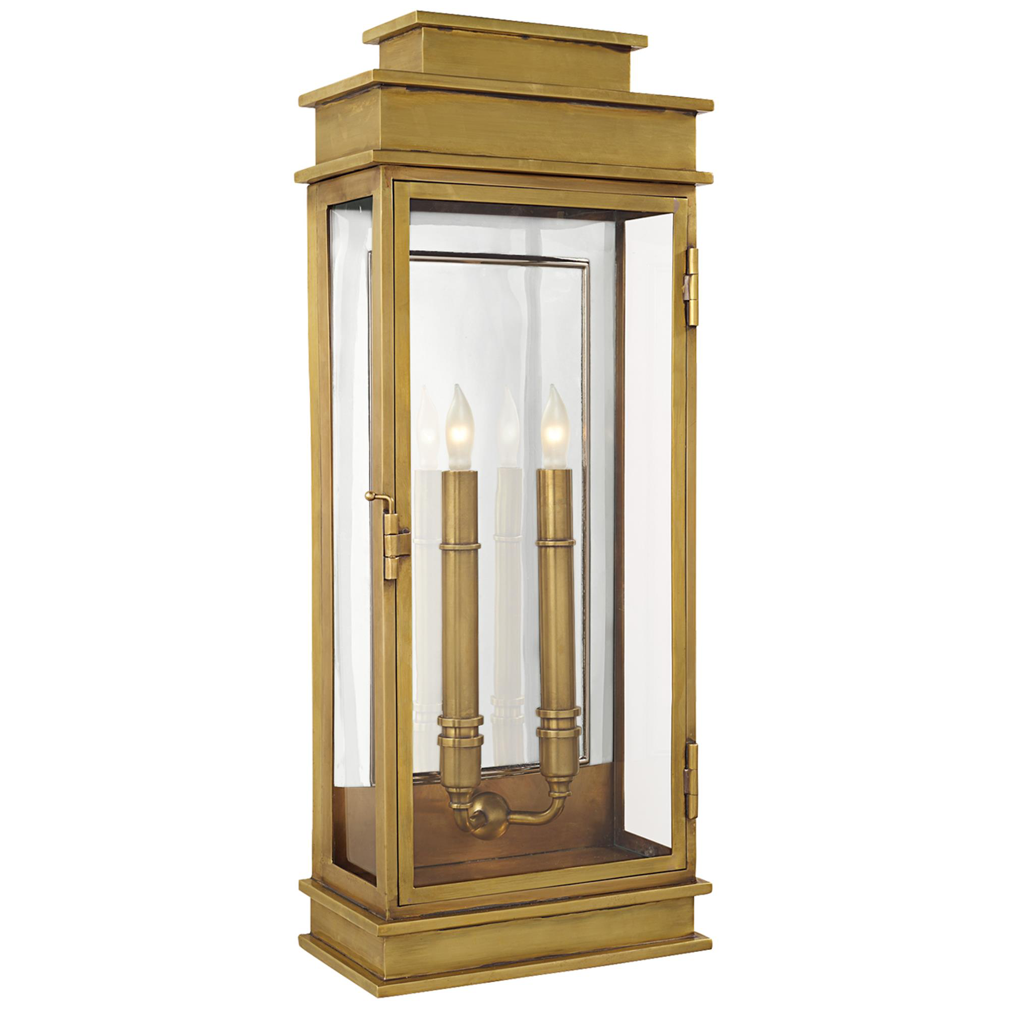 Shown in Antique-Burnished Brass finish and Clear glass