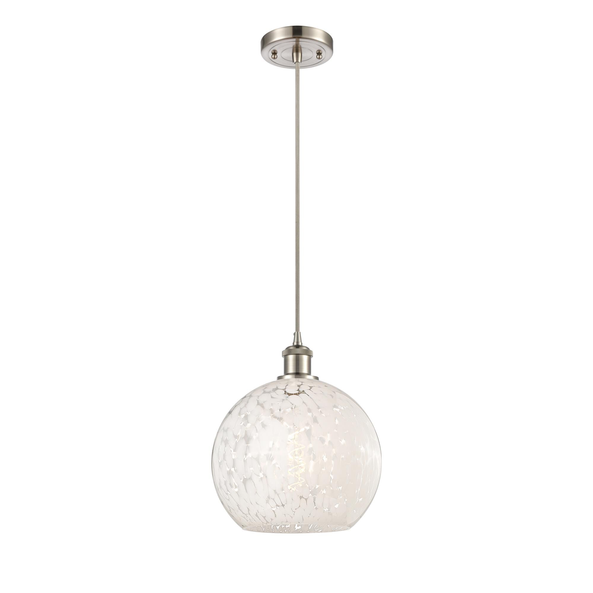 Bruno Marashlian White Mouchette 10 Inch Mini Pendant by Innovations Lighting