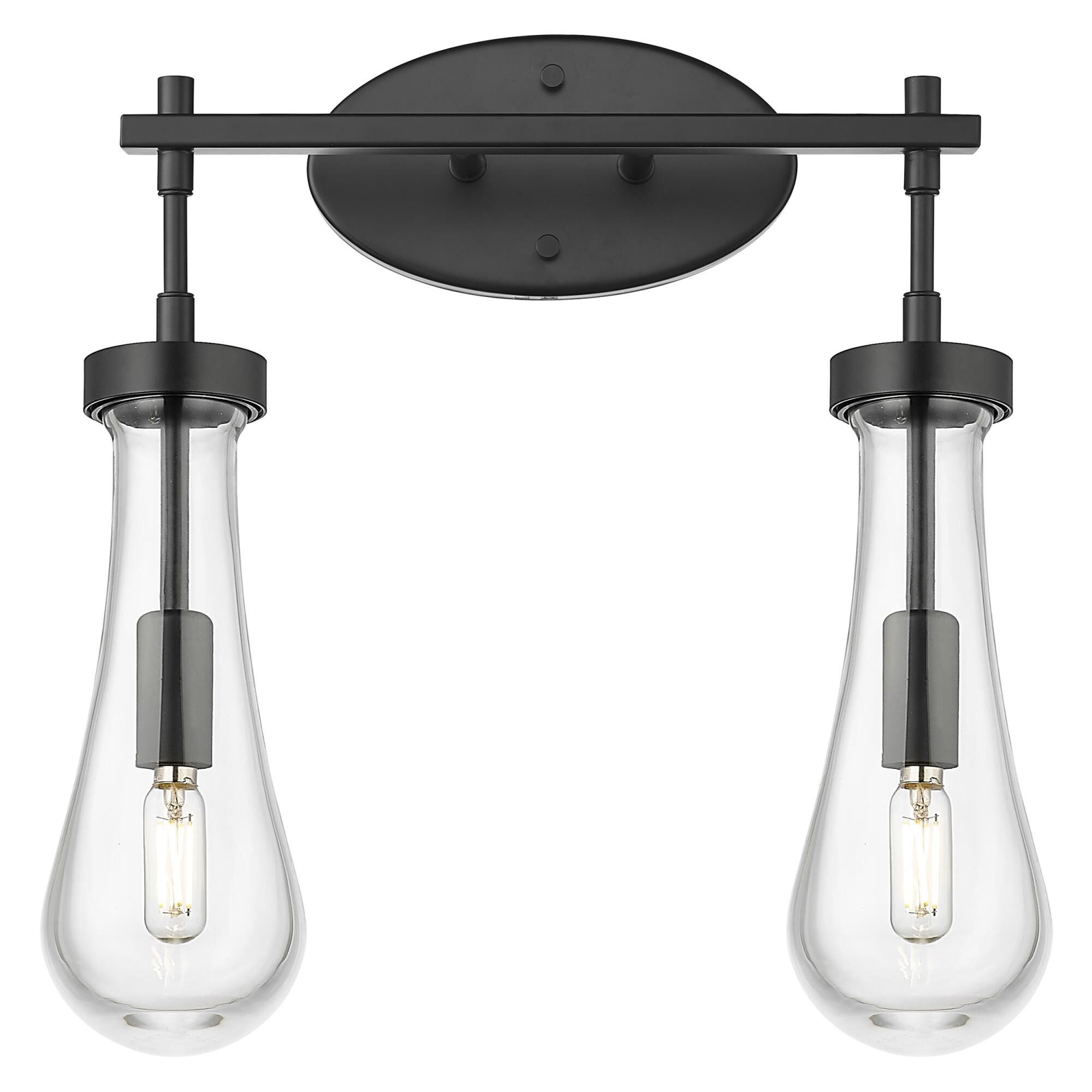 Shown in Matte Black finish and Clear glass