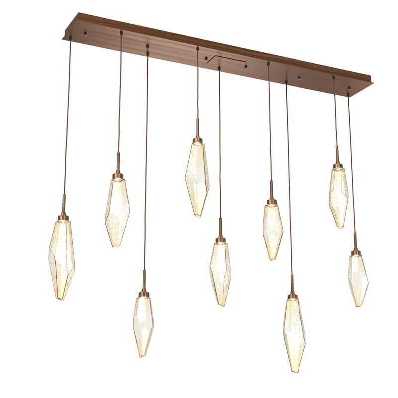 Rock Crystal Linear Suspension Light by Hammerton Studio