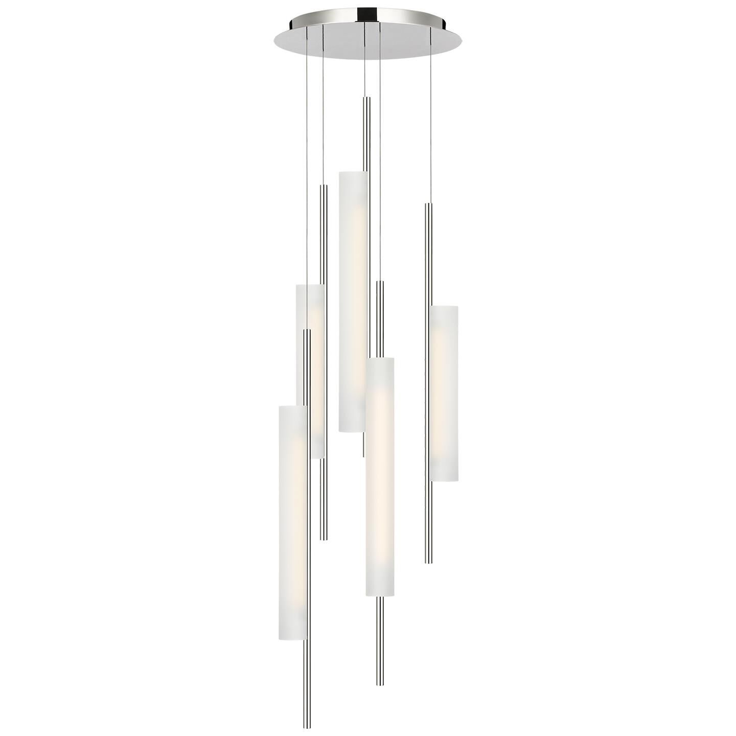 Shown in Polished Nickel finish and Soft Etched glass