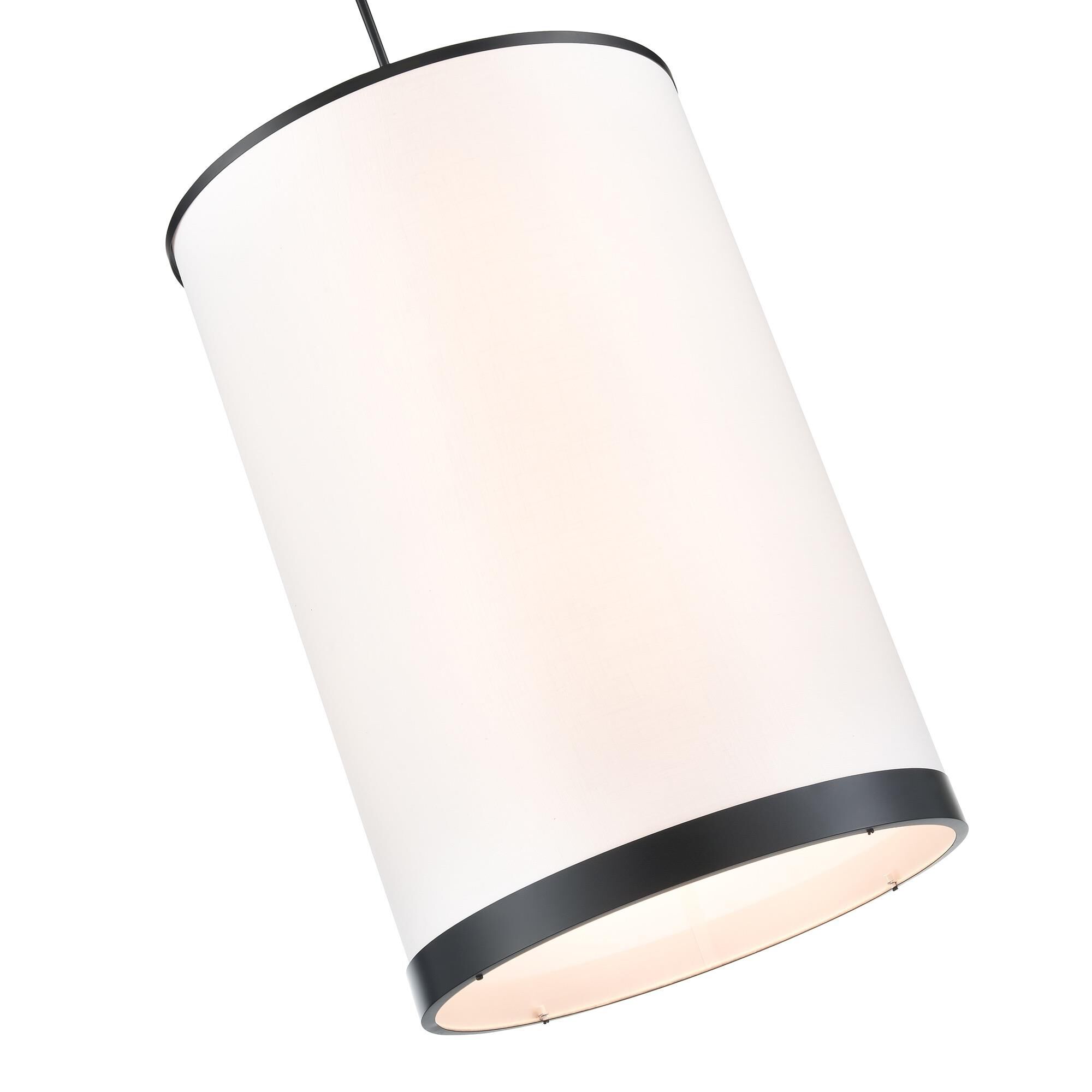 Shown in Black finish and White Fabric shade