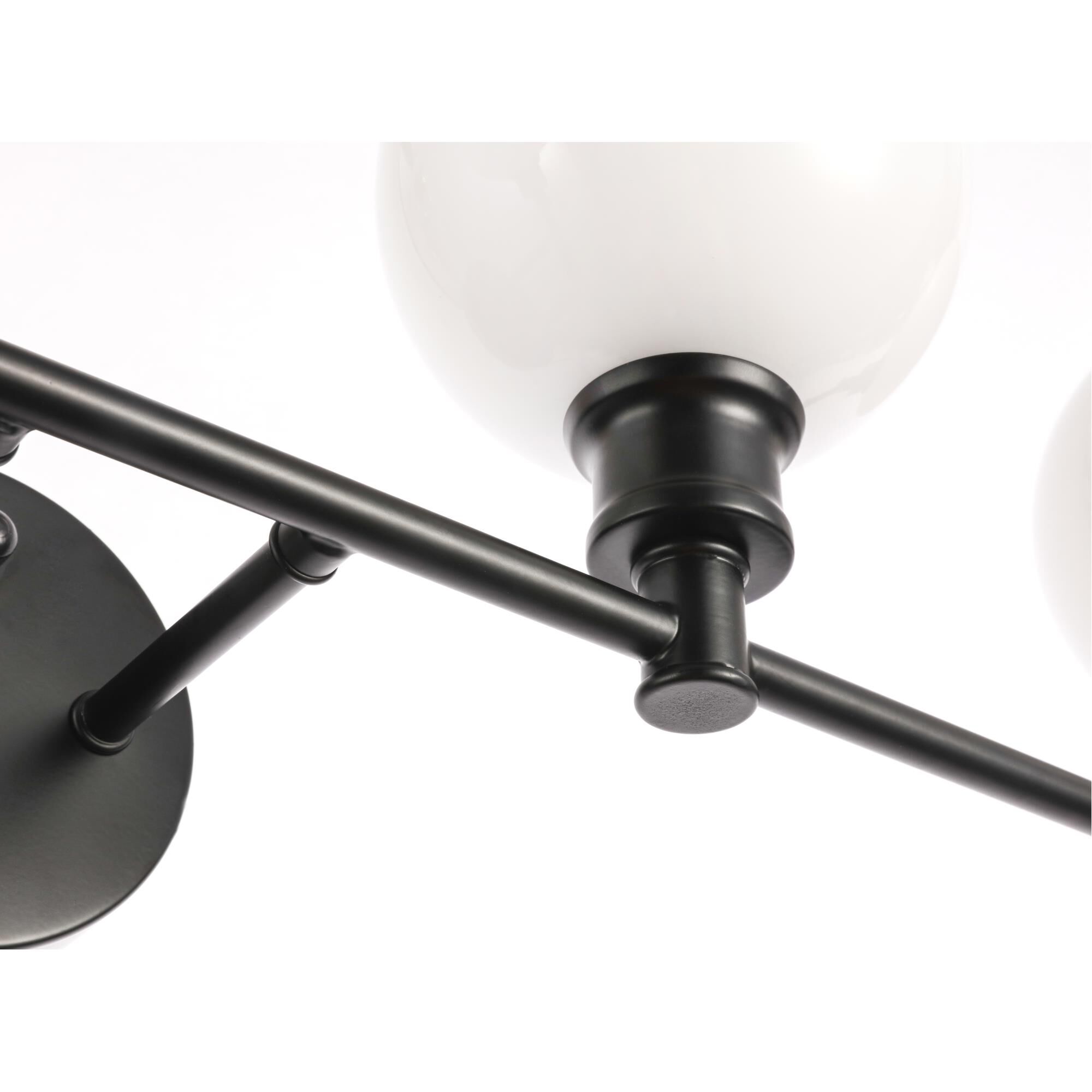 Shown in Black finish and Frosted White  glass