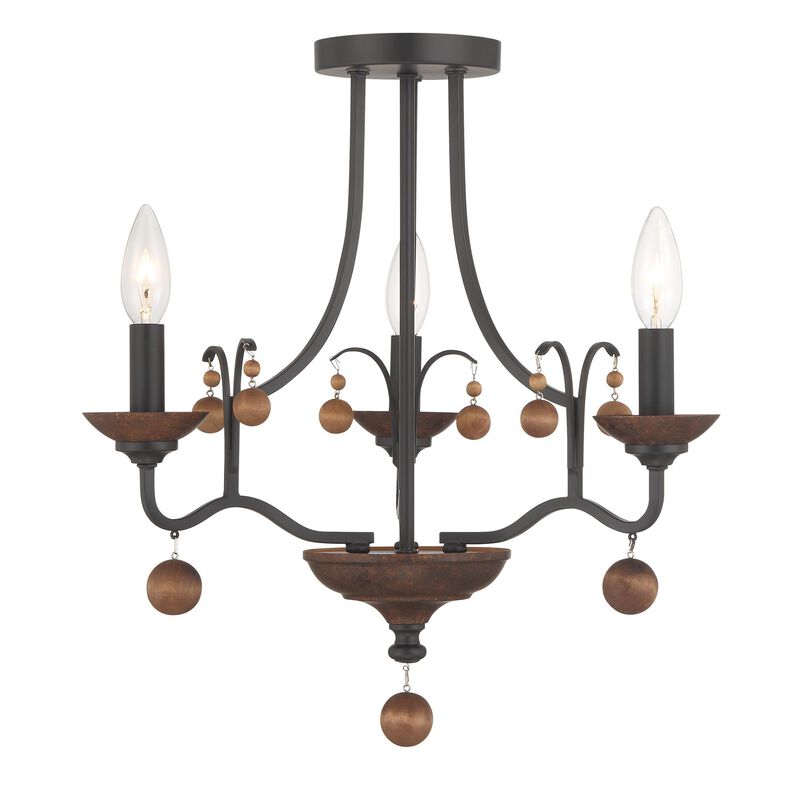 Colonial Charm 16 Inch 3 Light Semi Flush Mount by Minka Lavery