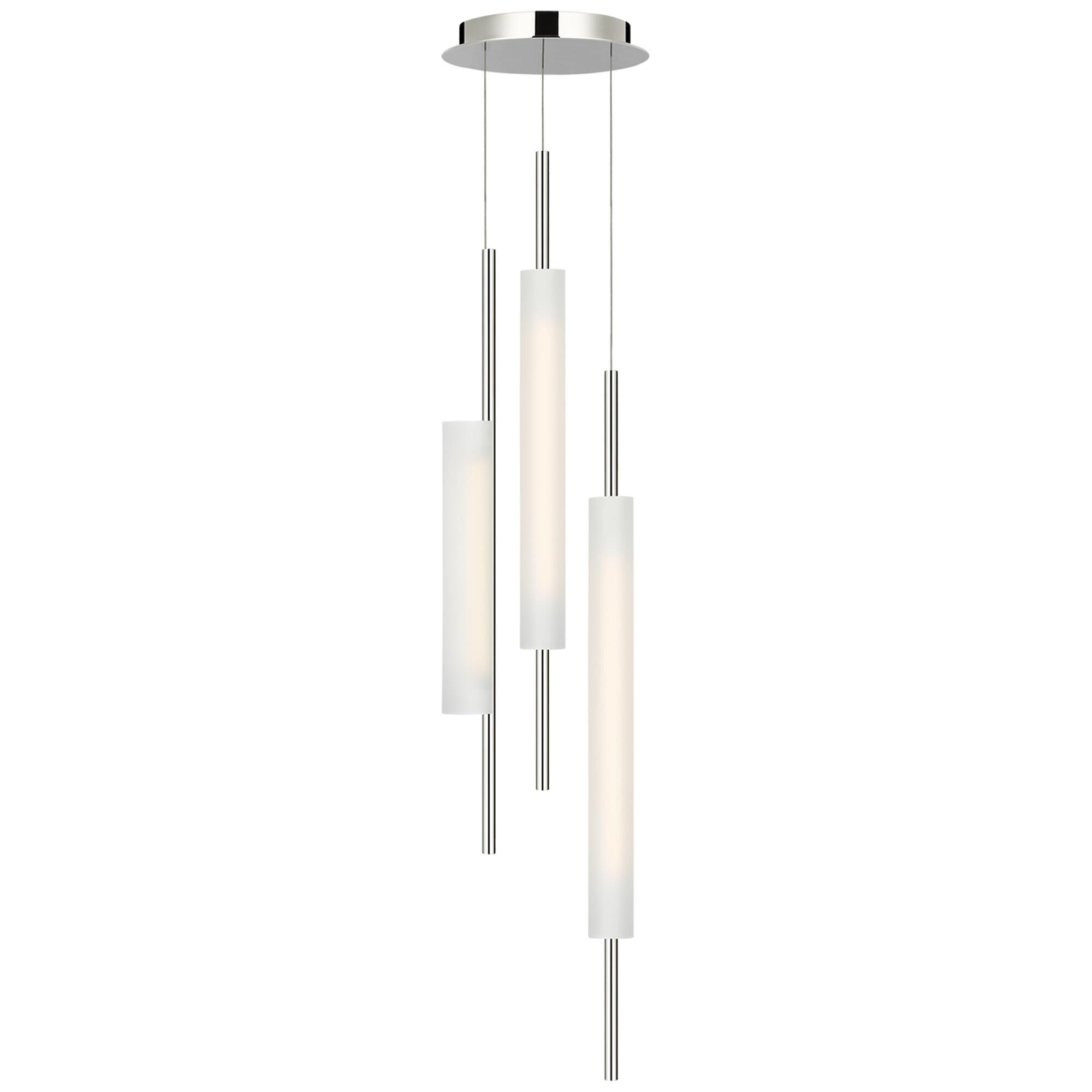 Shown in Polished Nickel finish and Soft Etched glass