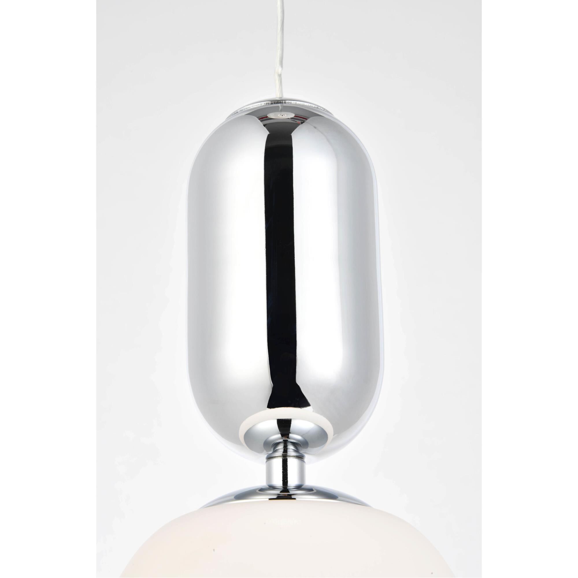 Shown in Chrome finish and White glass
