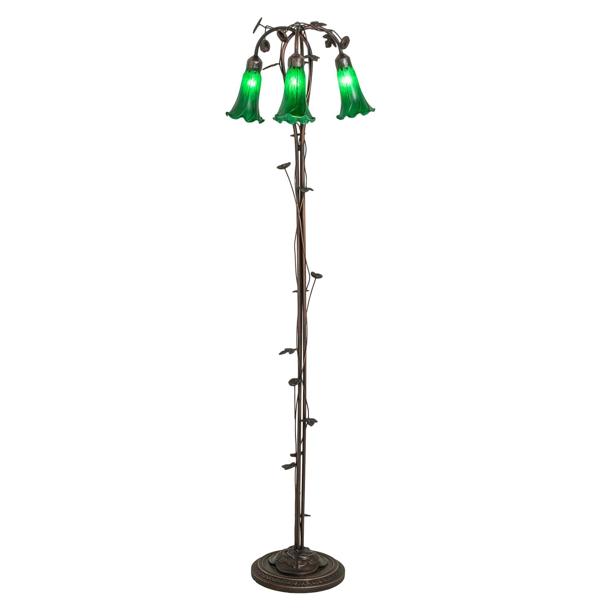 Shown in Mahogany Bronze finish and Green glass