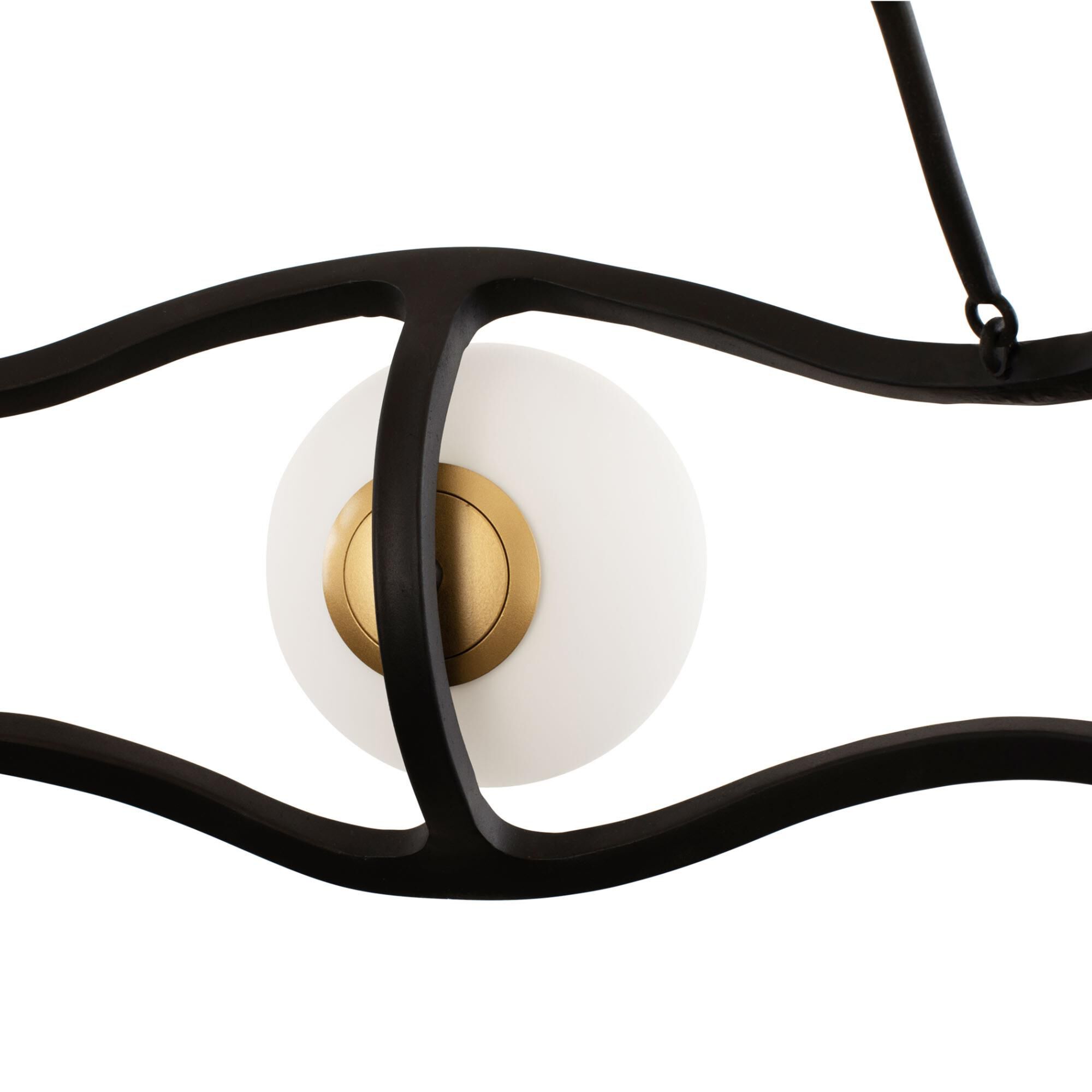 Shown in Carbon and French Gold finish and Frosted White  glass