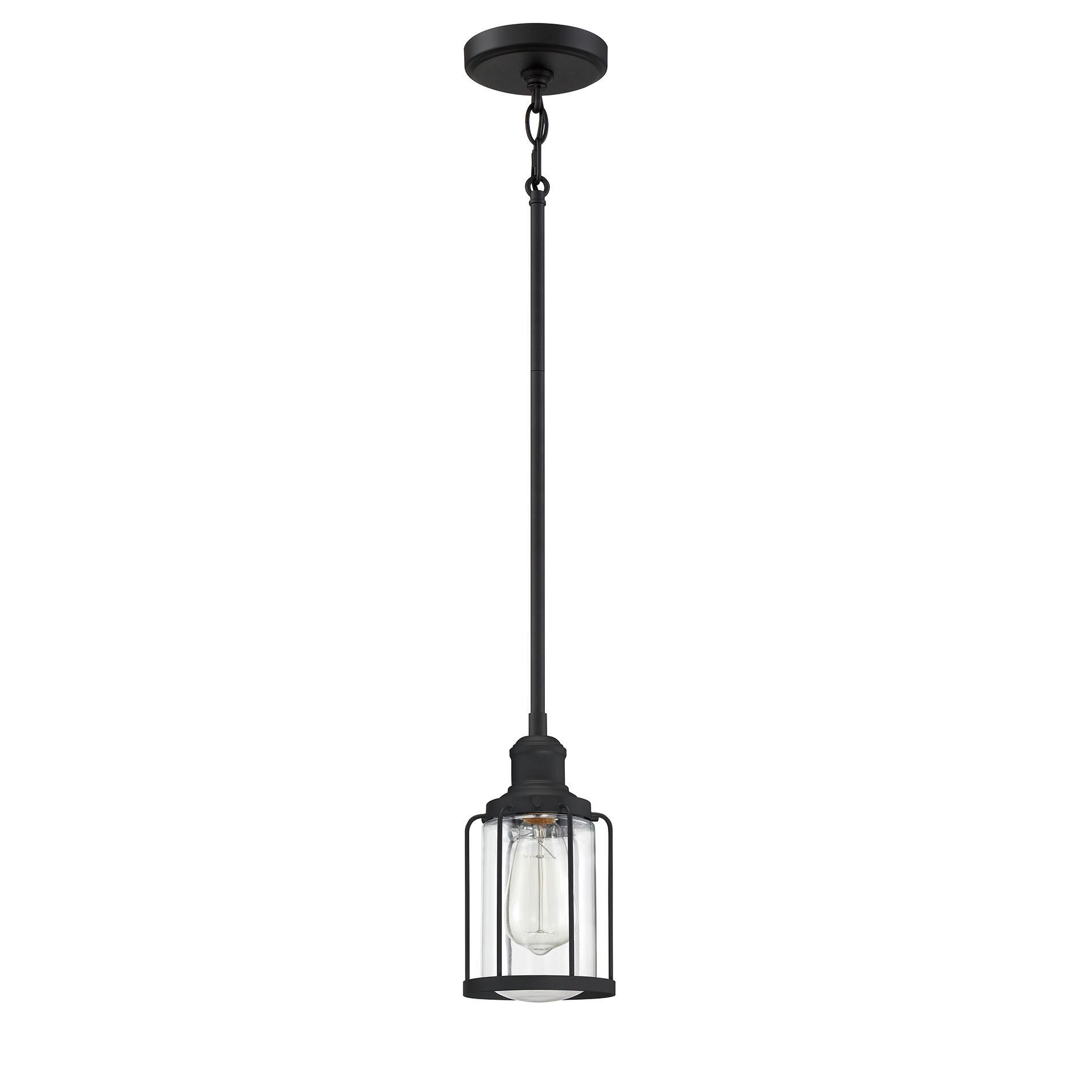 Shown in Earth Black finish and Clear Glass shade