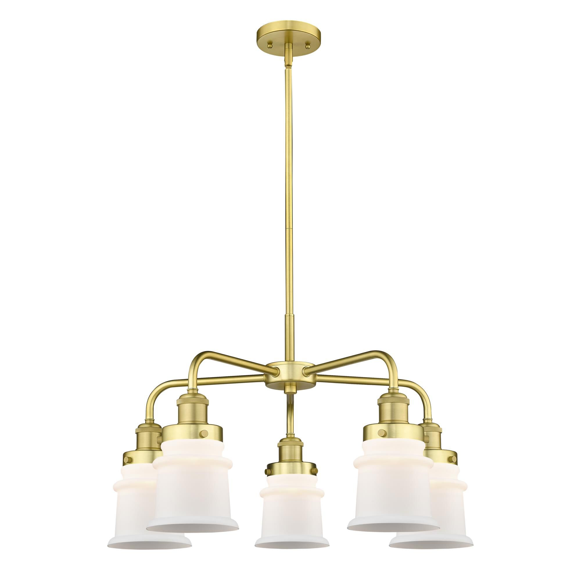 Shown in Satin Gold finish and Matte White glass