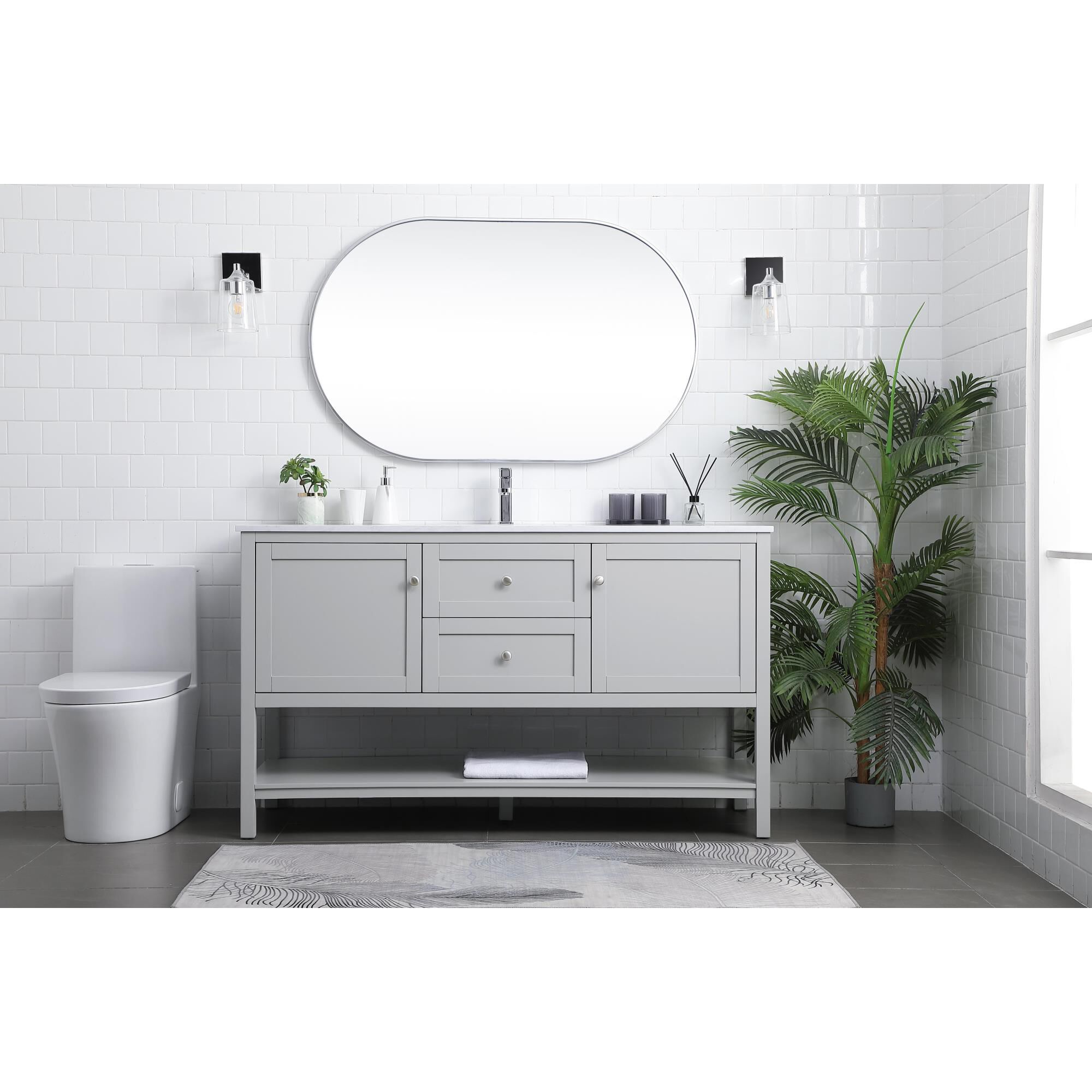 Heath 60 Inch Bath Vanity by Elegant Decor