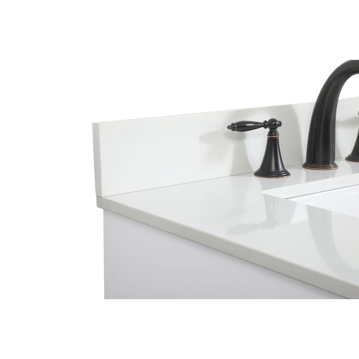 Shown in White finish and With Backsplash accent