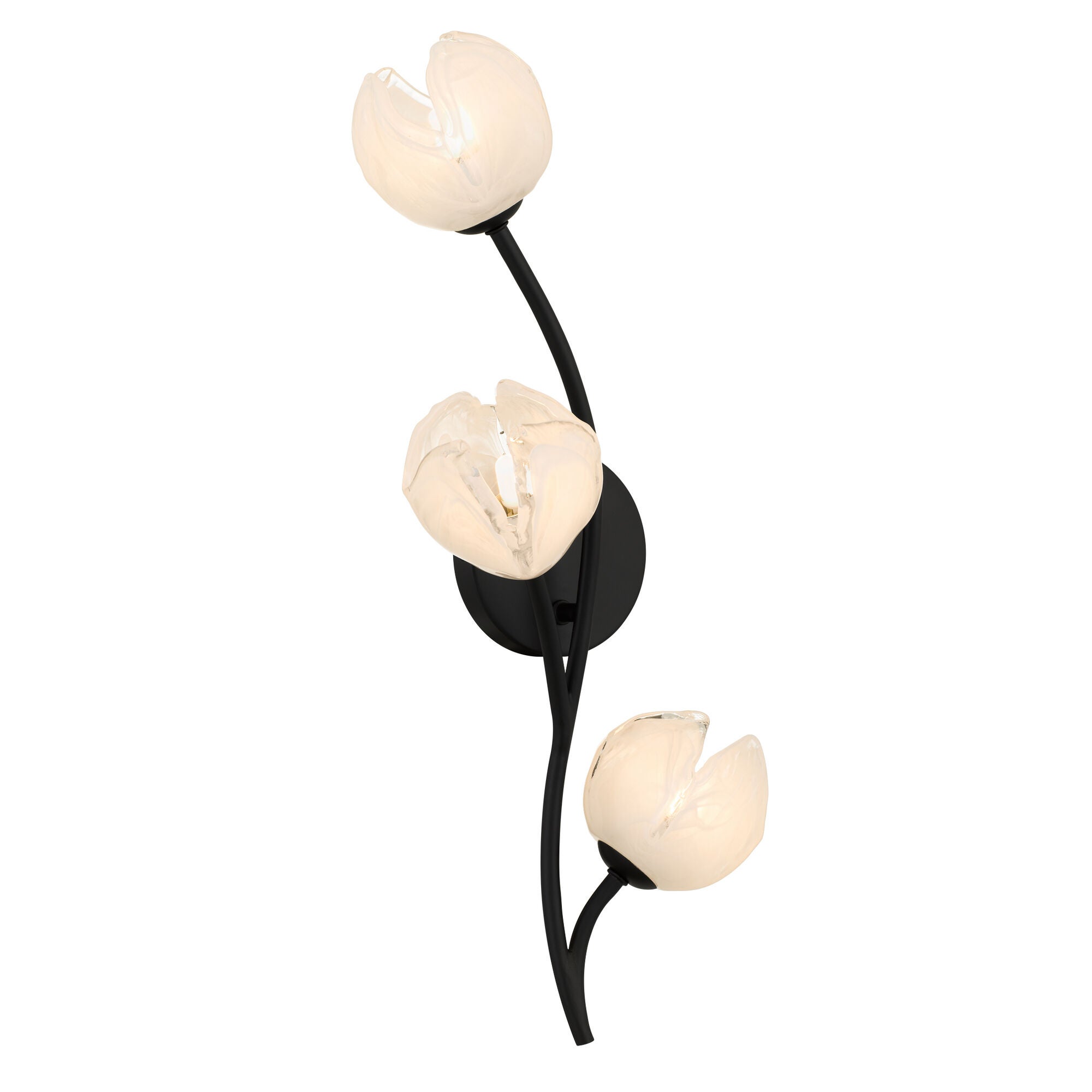 Shown in Matte Black finish and White Swirl Glass shade