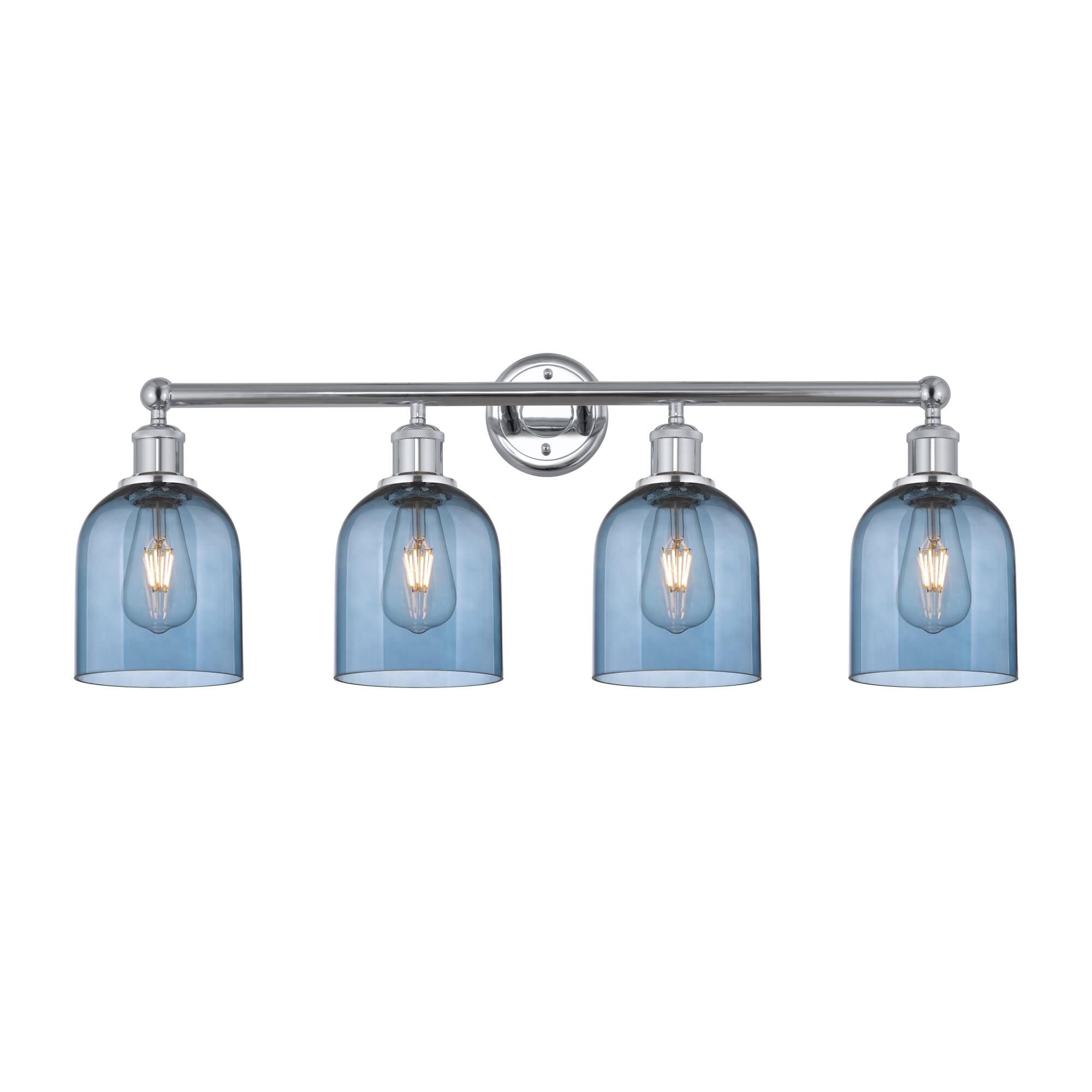 Shown in Polished Chrome finish and Princess Blue glass