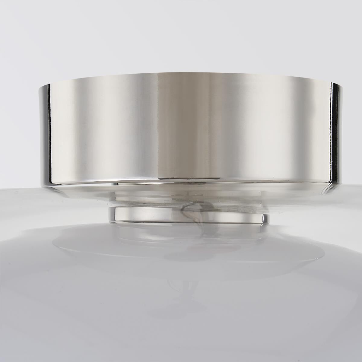 Shown in Polished Nickel finish and Thick Clear glass