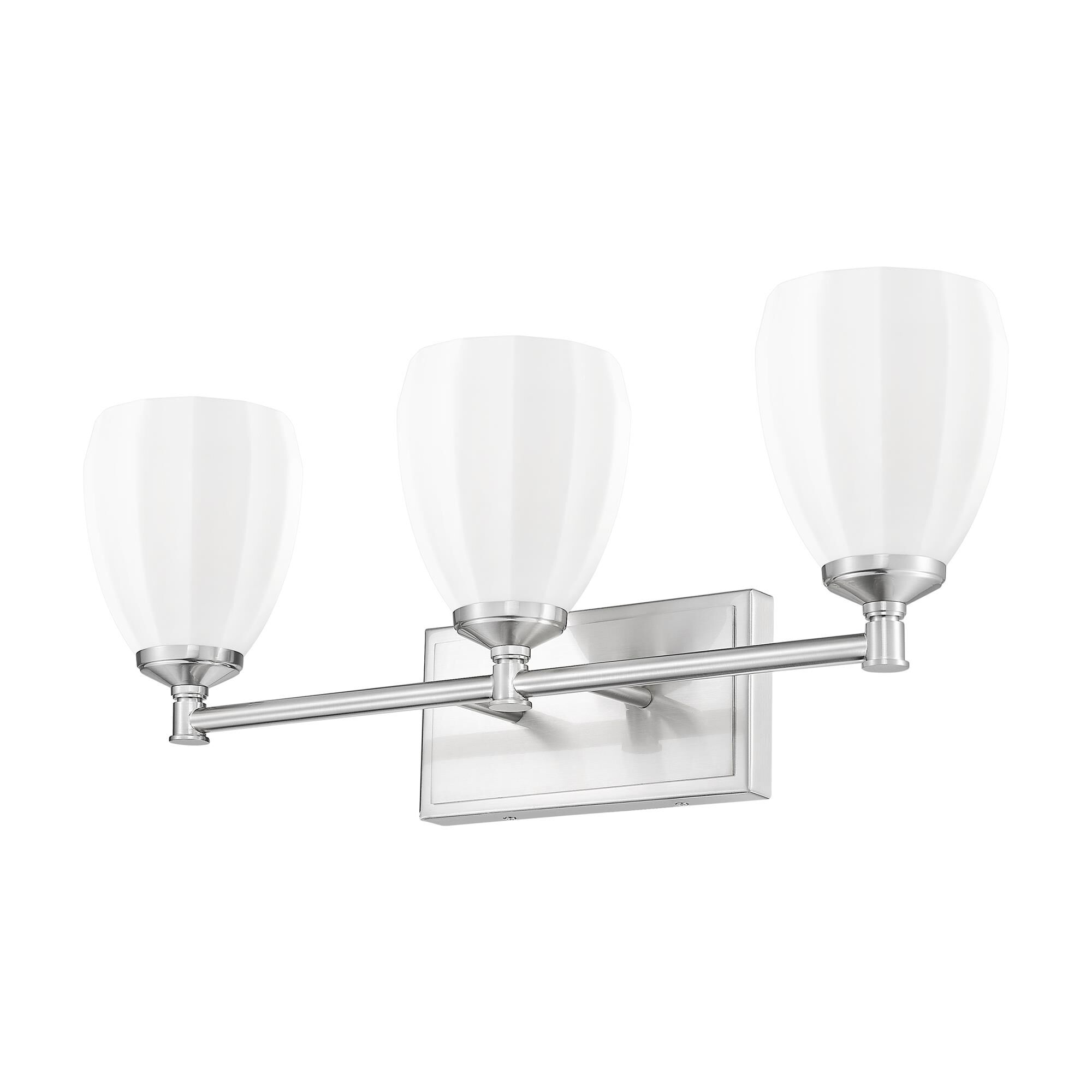 Shown in Brushed Nickel finish and Matte Opal glass and Matte Opal shade
