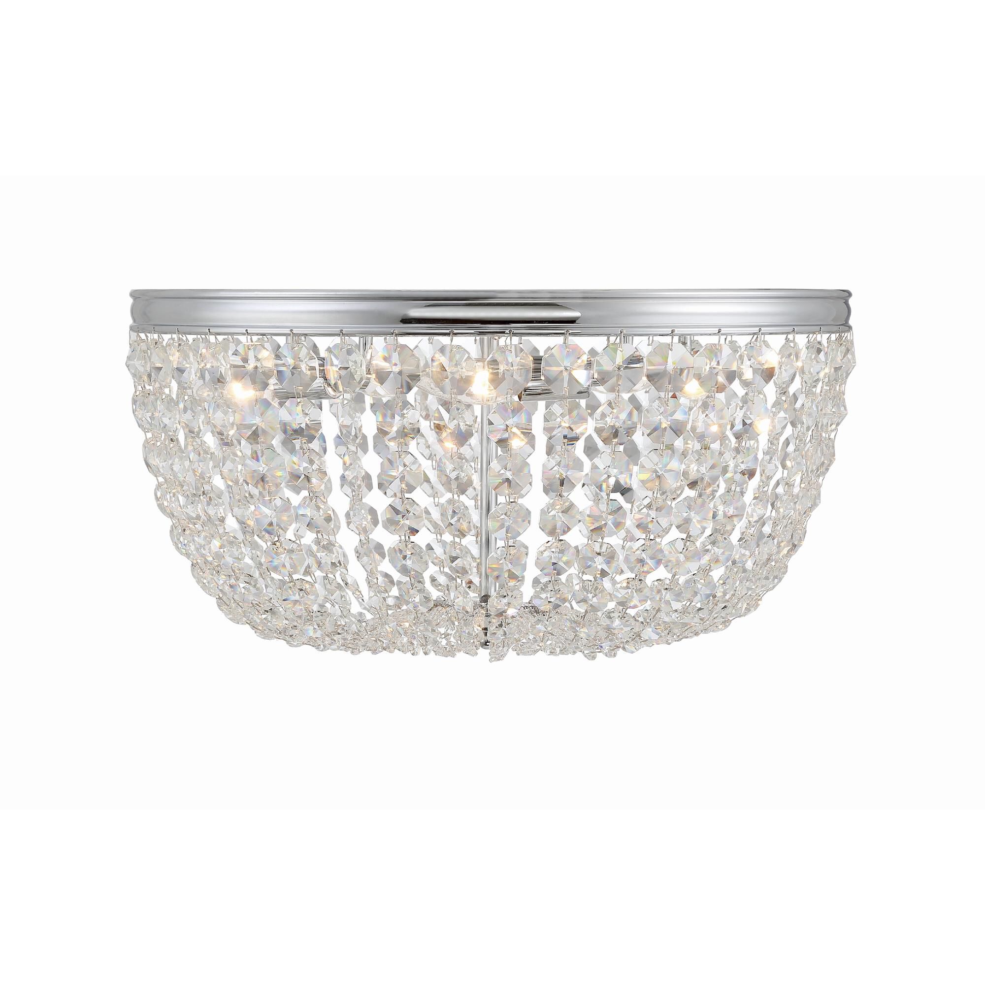 Shown in Polished Chrome finish and Hand Cut crystal