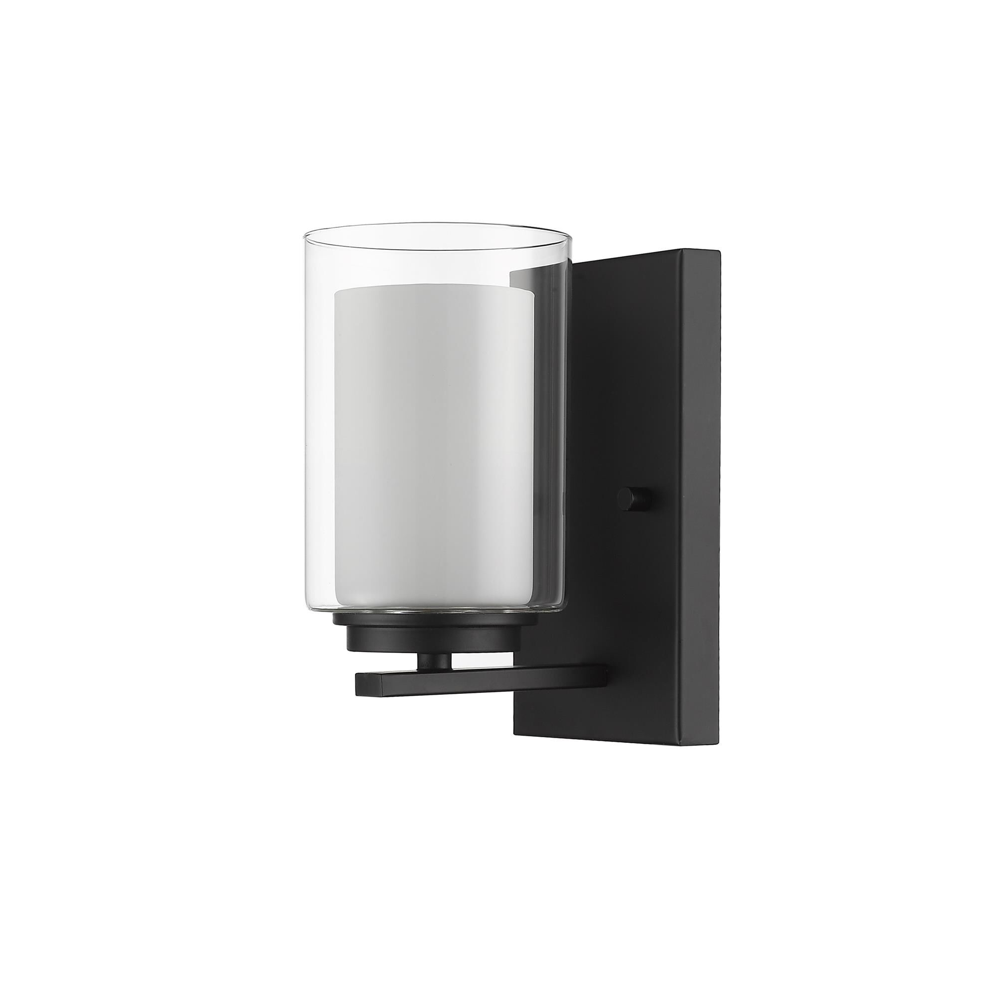 Shown in Matte Black finish and Glass shade