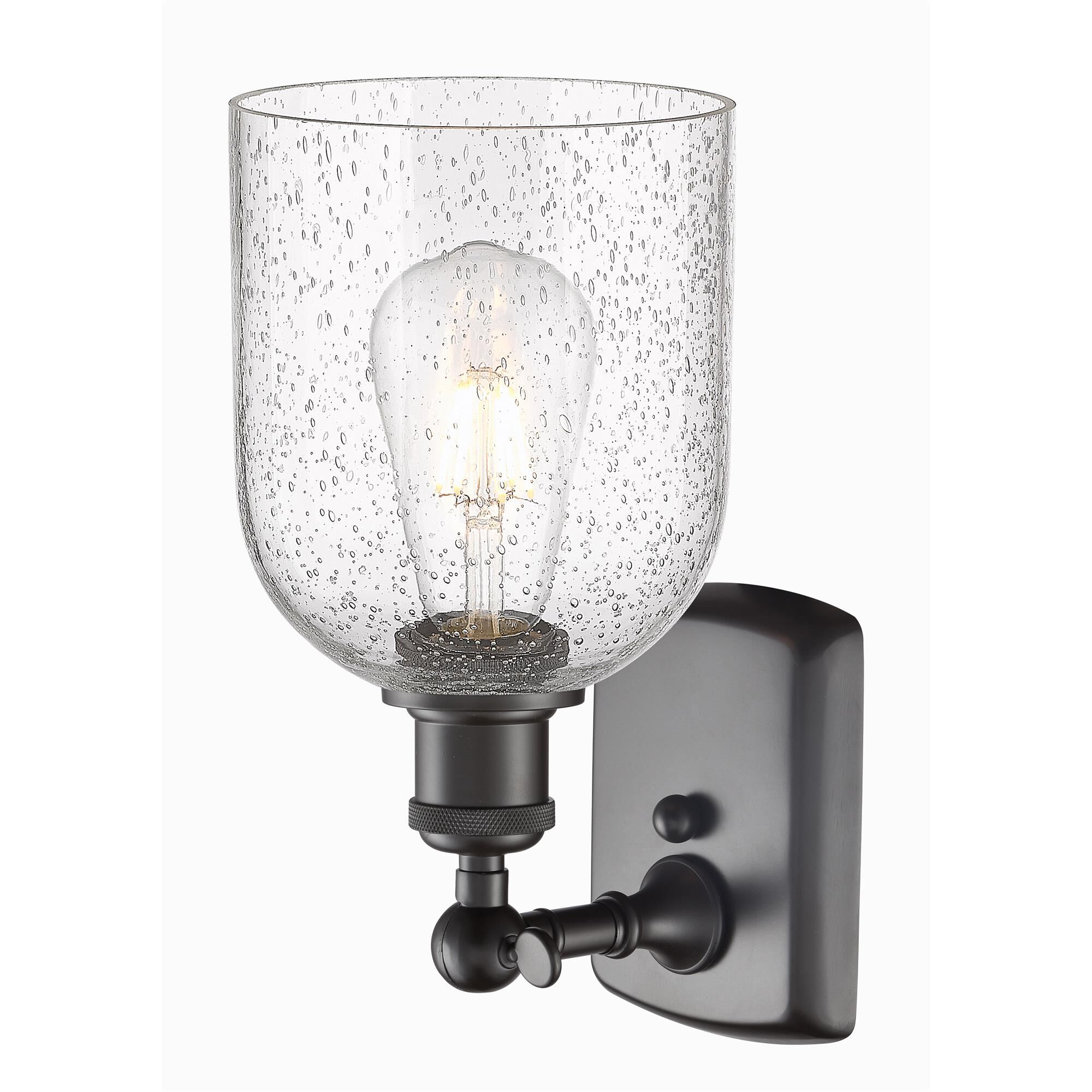Shown in Oil Rubbed Bronze finish and Seedy glass