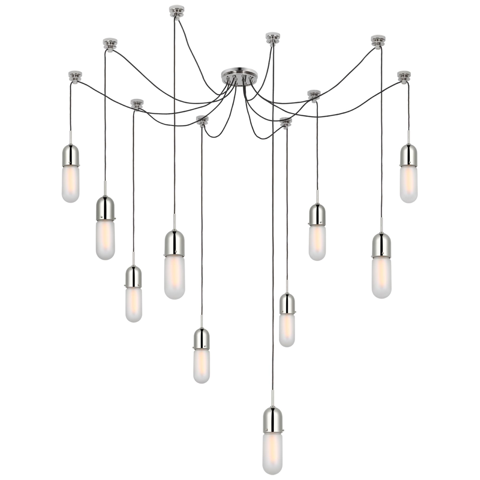 Shown in Polished Nickel finish and Frosted glass