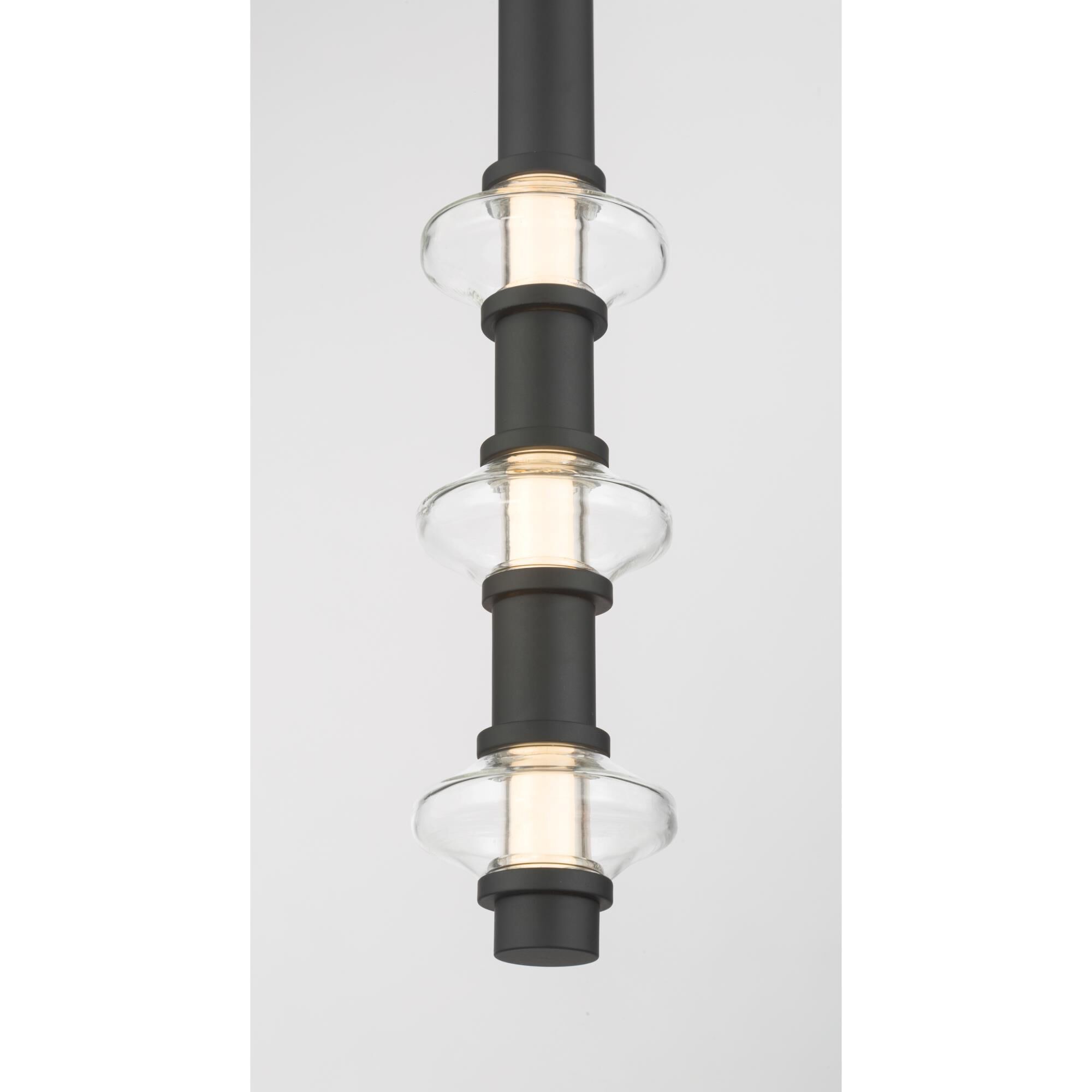 Shown in Dark Matte Black finish and Clear glass