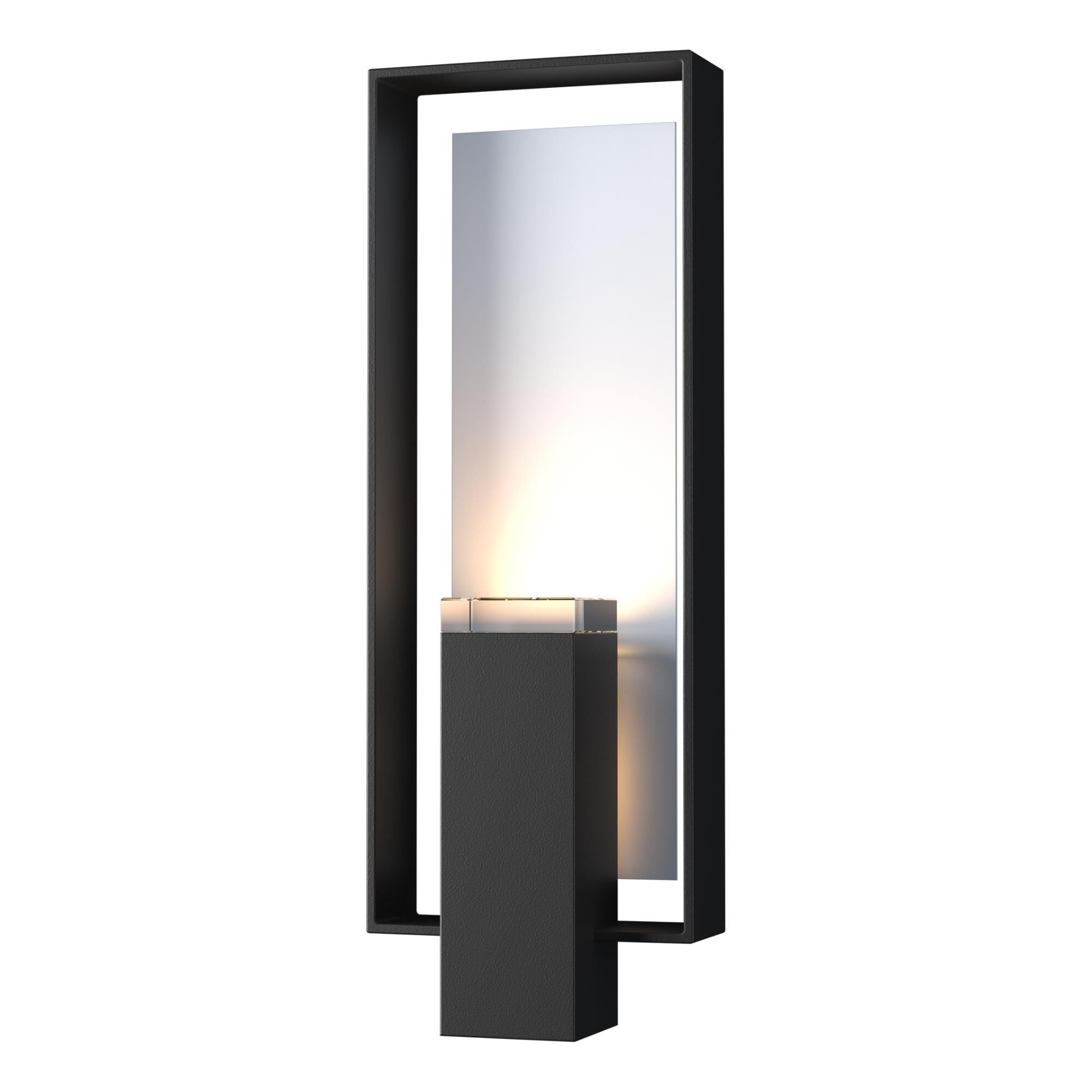 Shown in Coastal Black finish and Clear glass and Coastal White accent