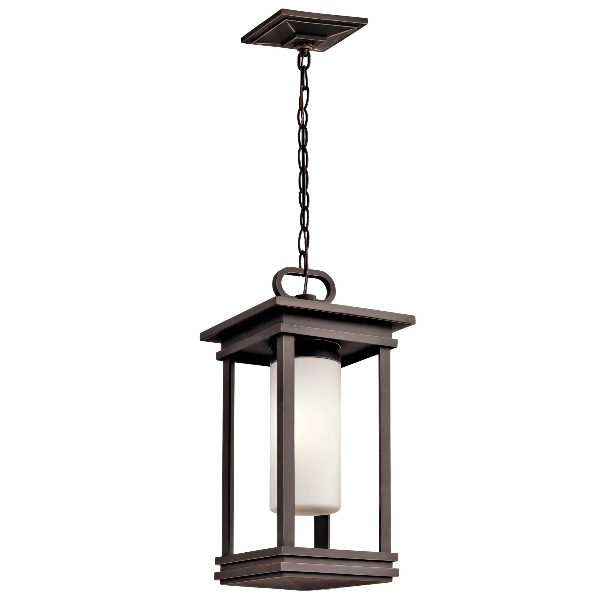 Shown in Rubbed Bronze finish and Satin Etched Cased Opal glass