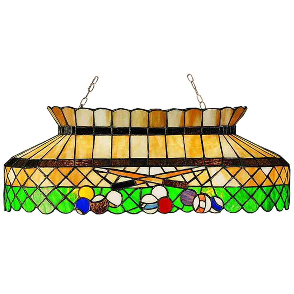 Shown in Mahogany Bronze finish and Beige-Green glass