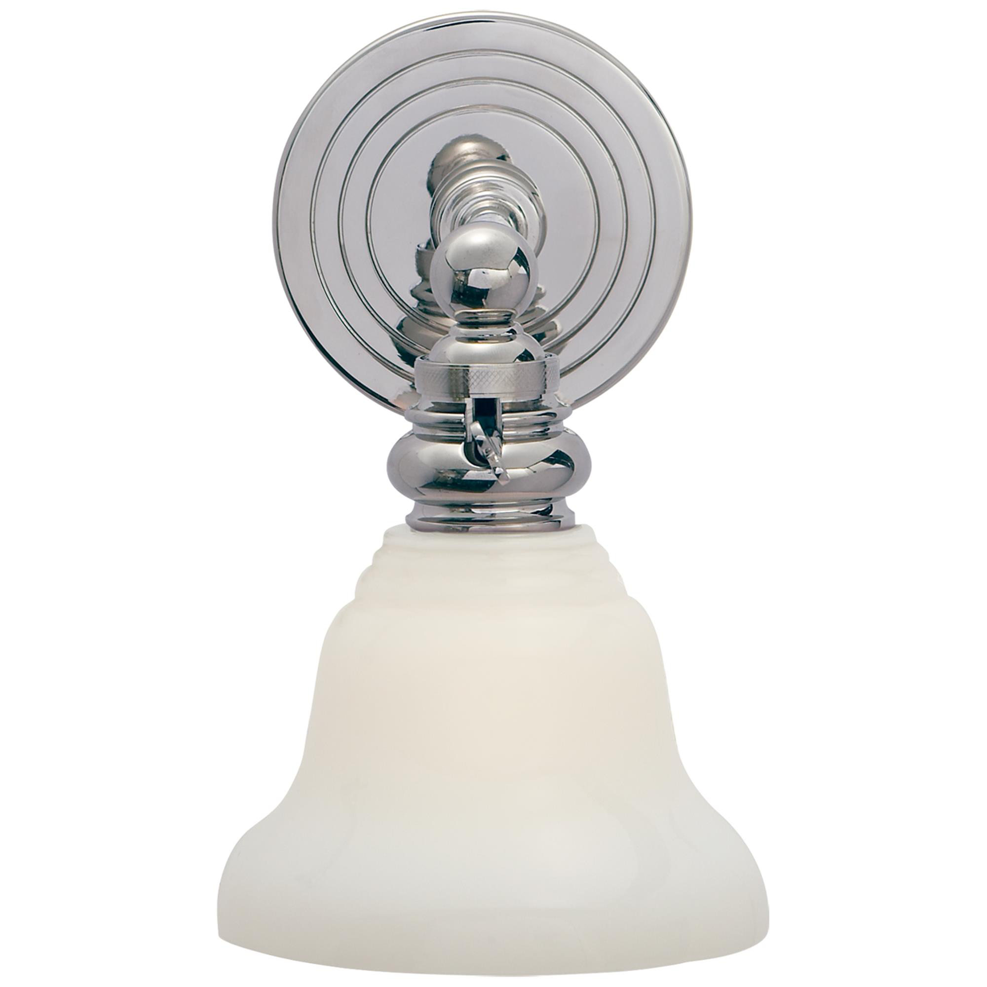 Shown in Chrome finish and White glass
