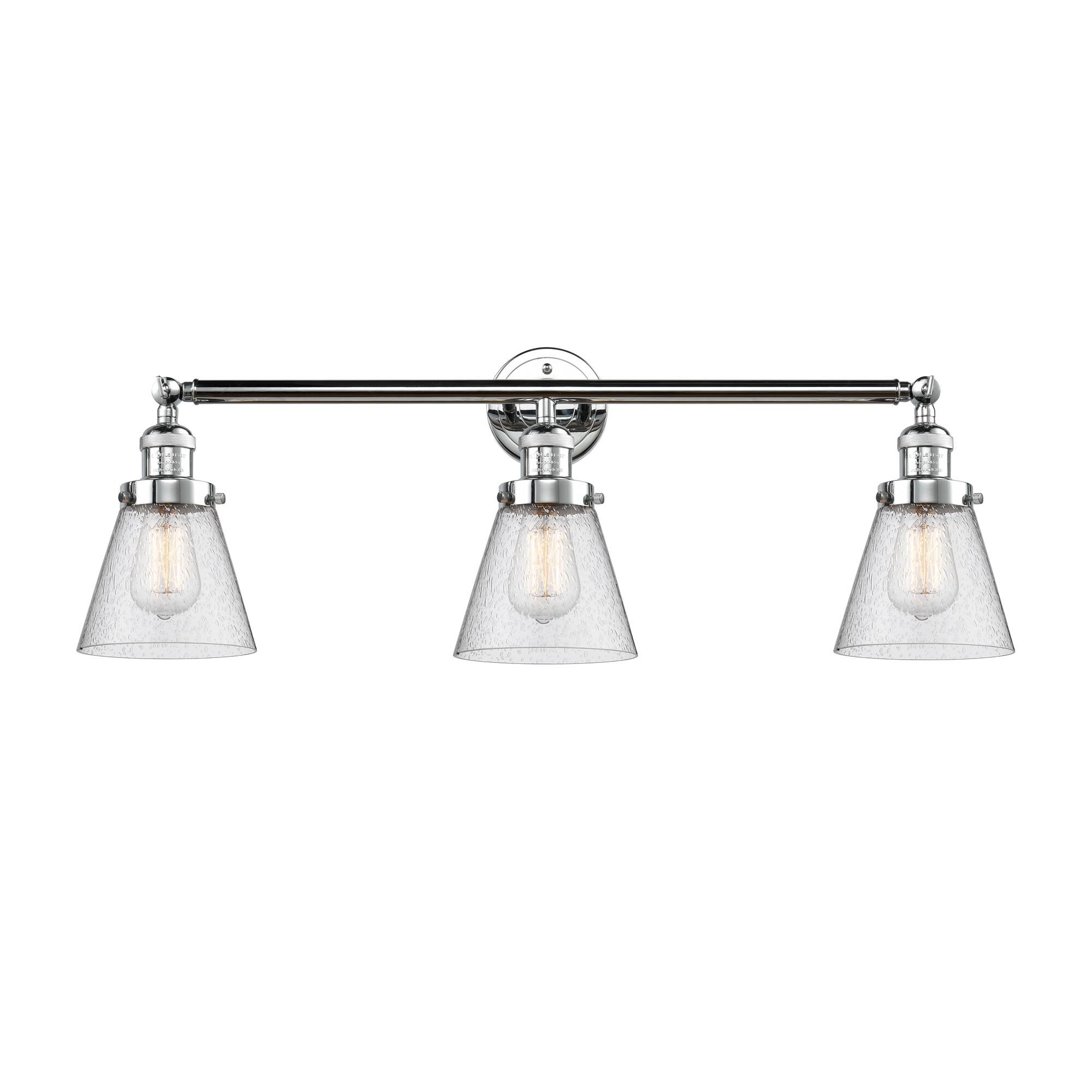 Shown in Polished Chrome finish and Seedy glass