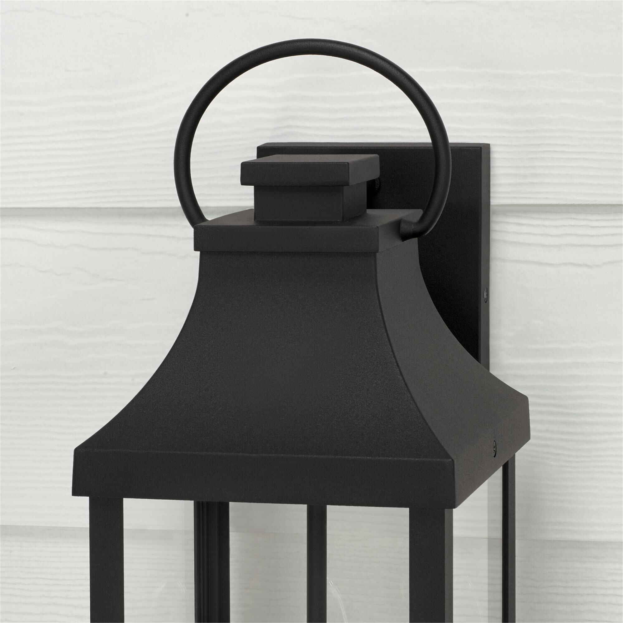 Shown in Black finish and Clear glass
