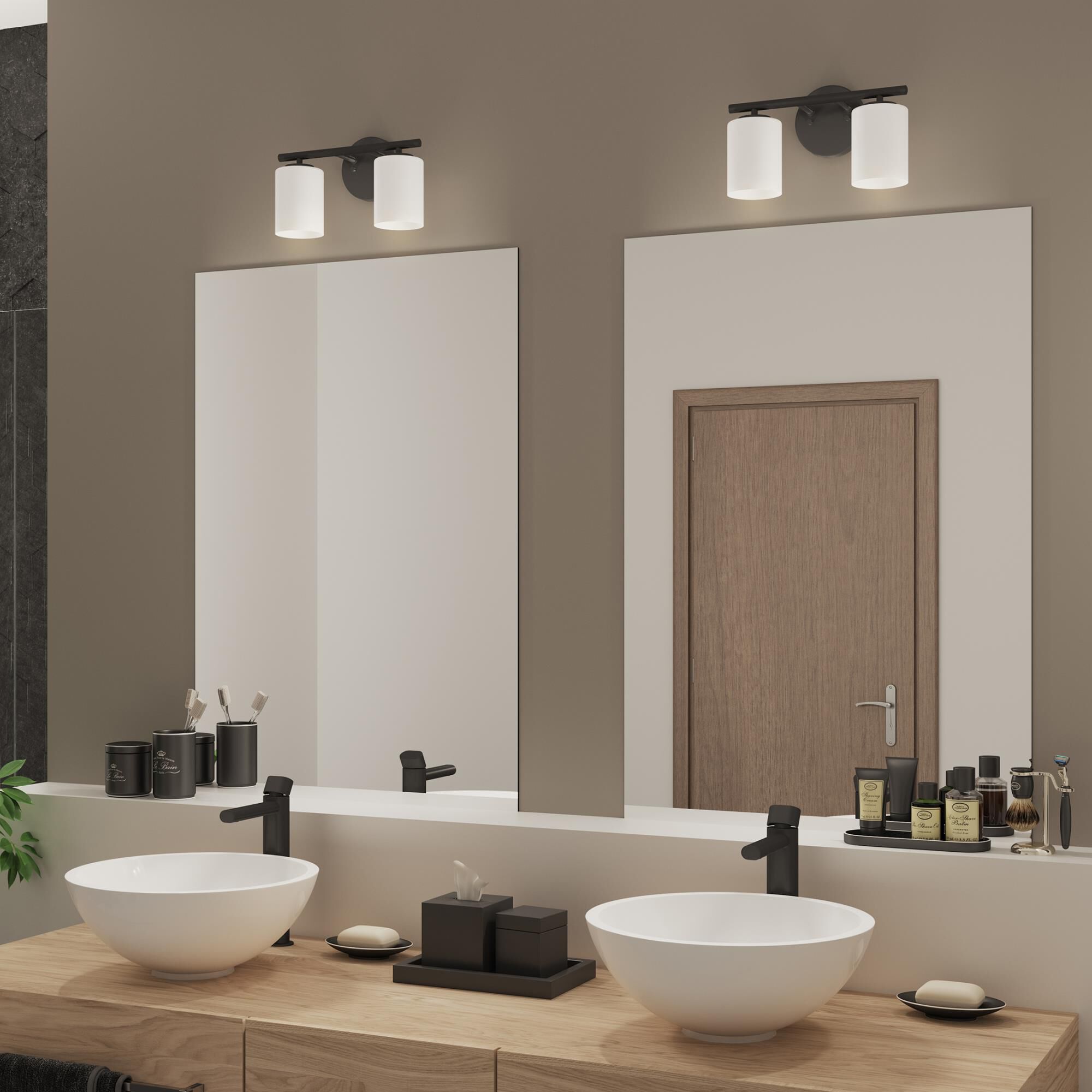 Shown in Black finish and Etched glass