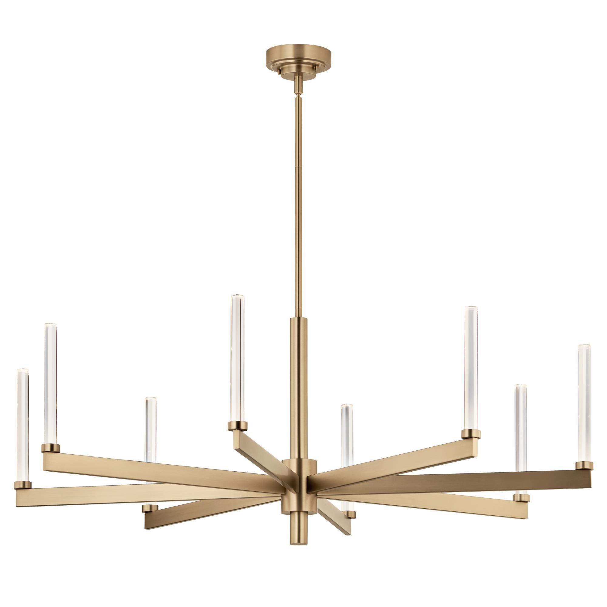 Shown in Champagne Bronze finish and Clear Optical Crystal glass