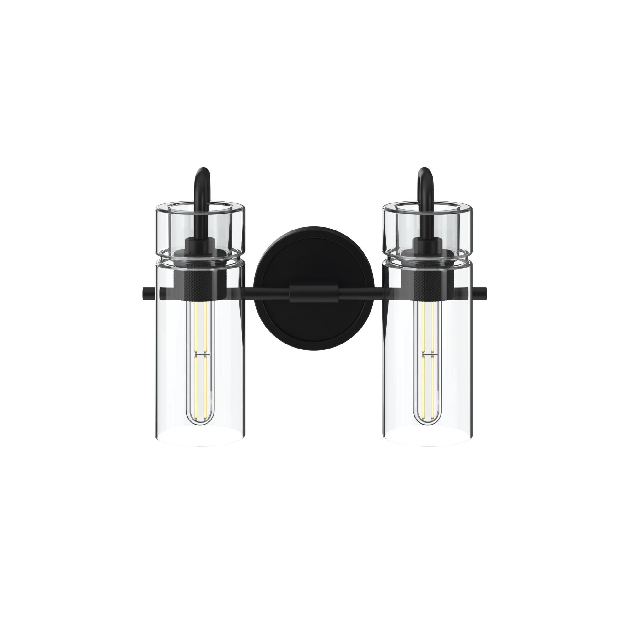 Shown in Black finish and Clear glass
