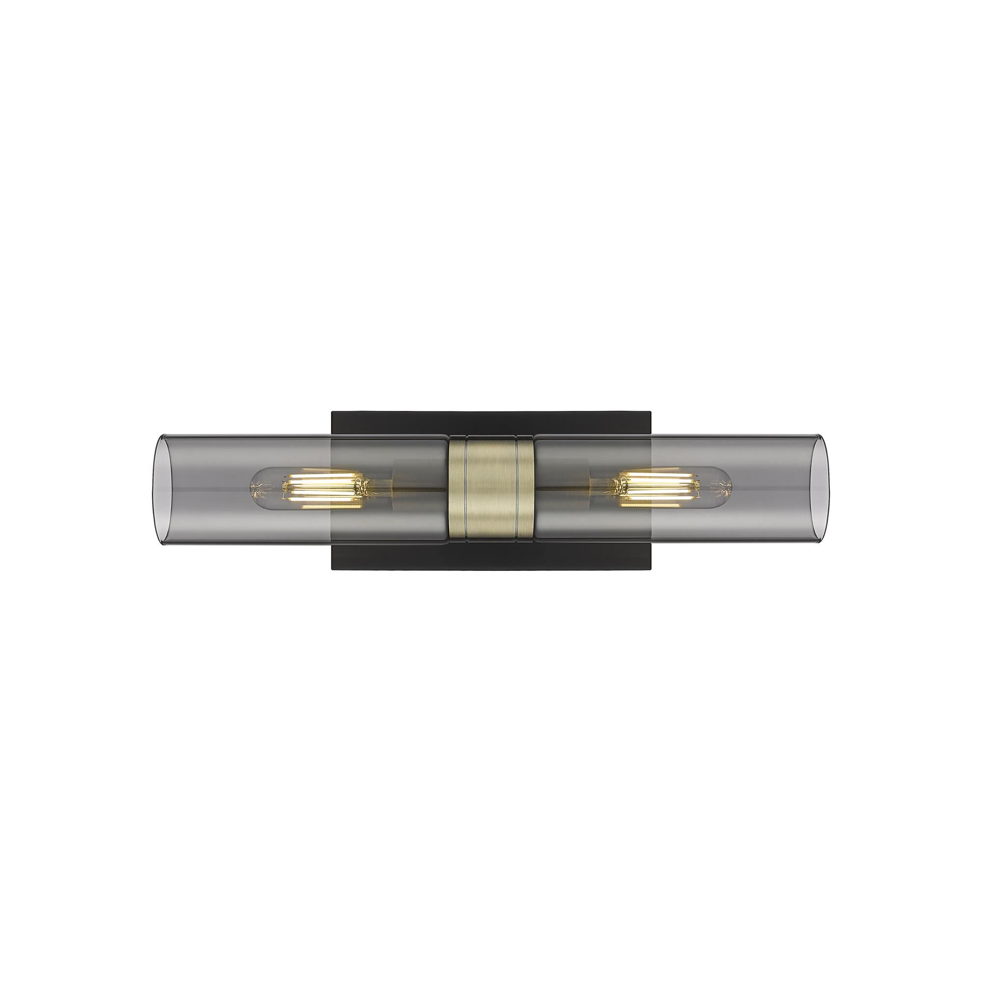 Shown in Black Antique Brass finish and Plated Smoke glass