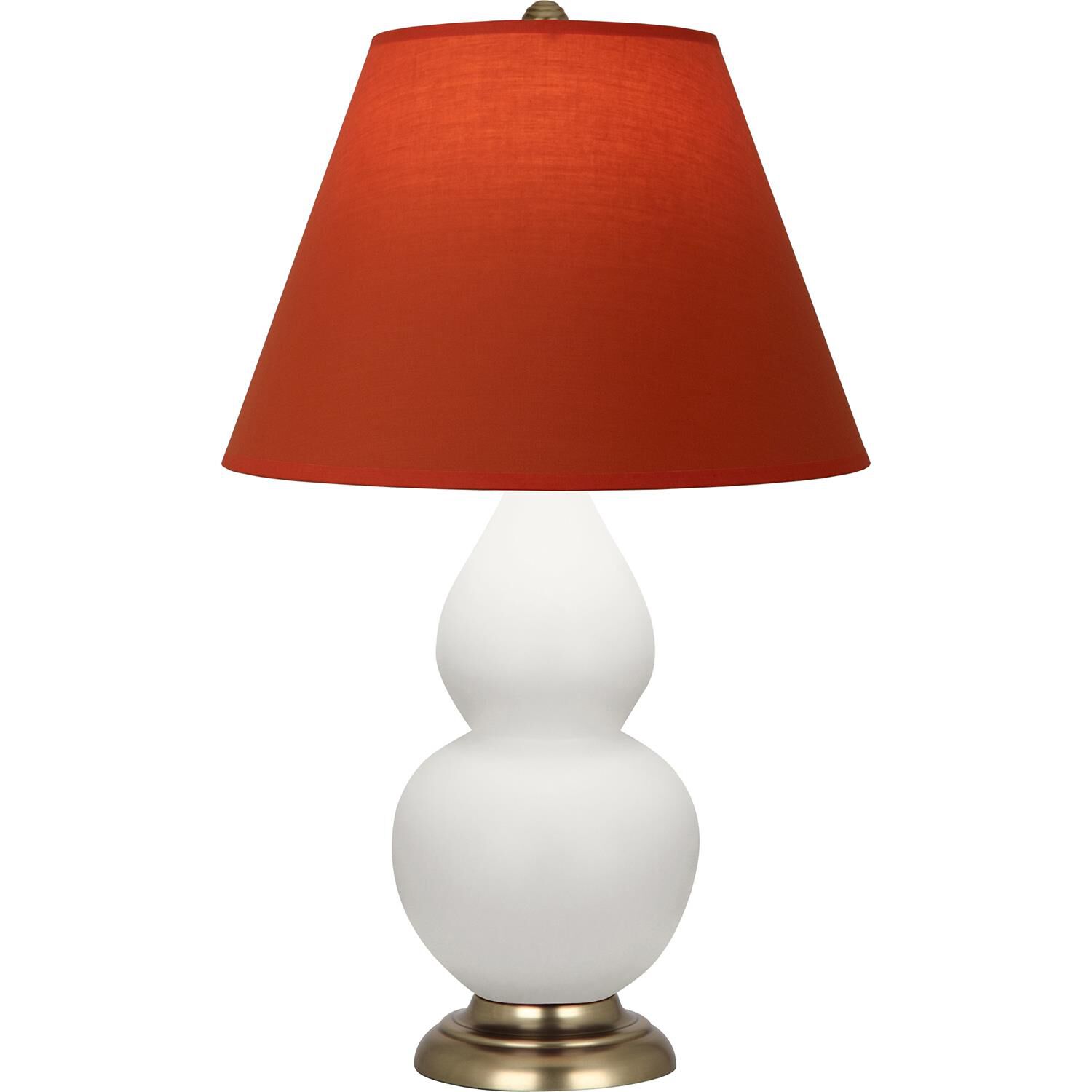 Shown in Matte Daisy finish and Tangerine and Taupe Lining shade and Antique Natural Brass accent