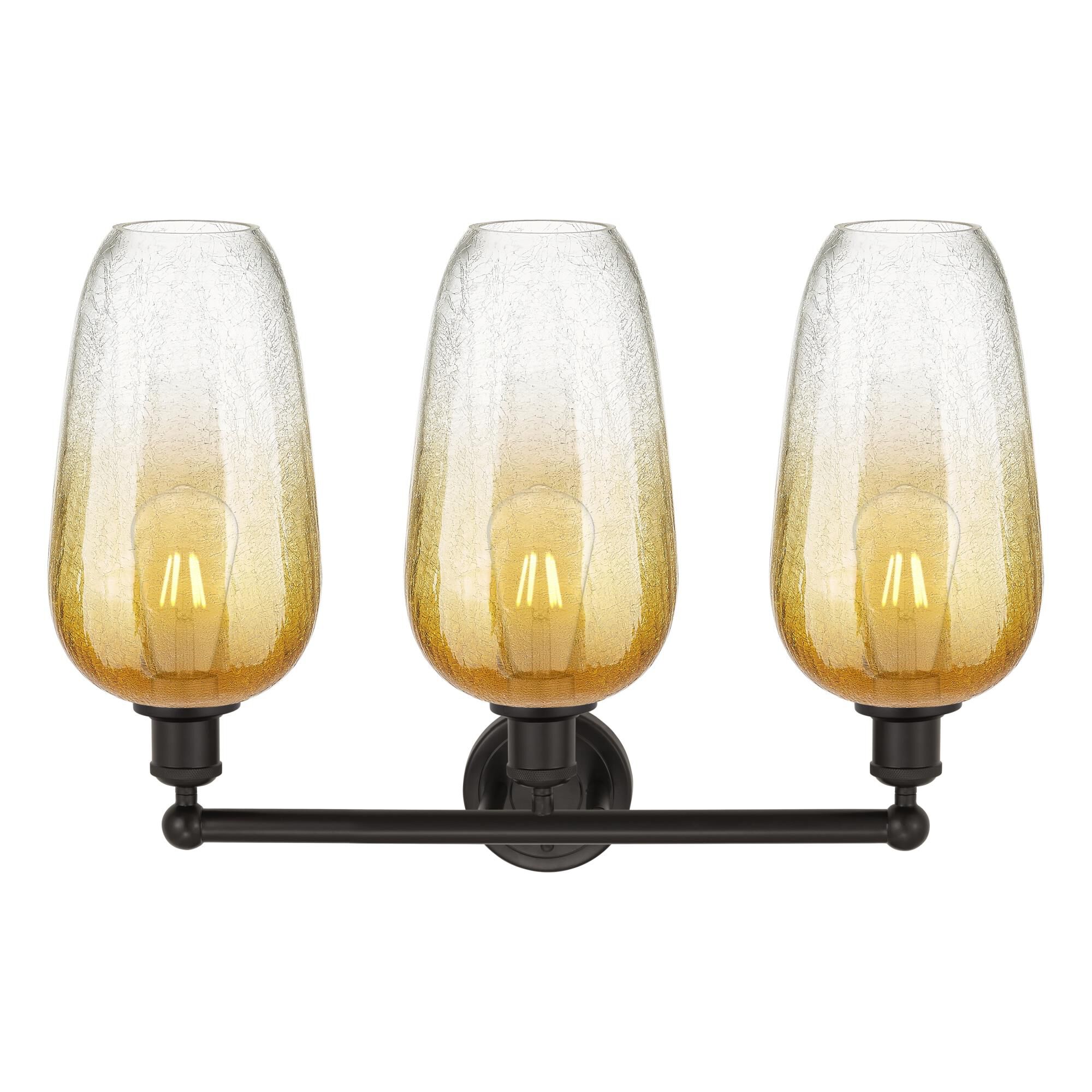 Shown in Oil Rubbed Bronze finish and Amber glass